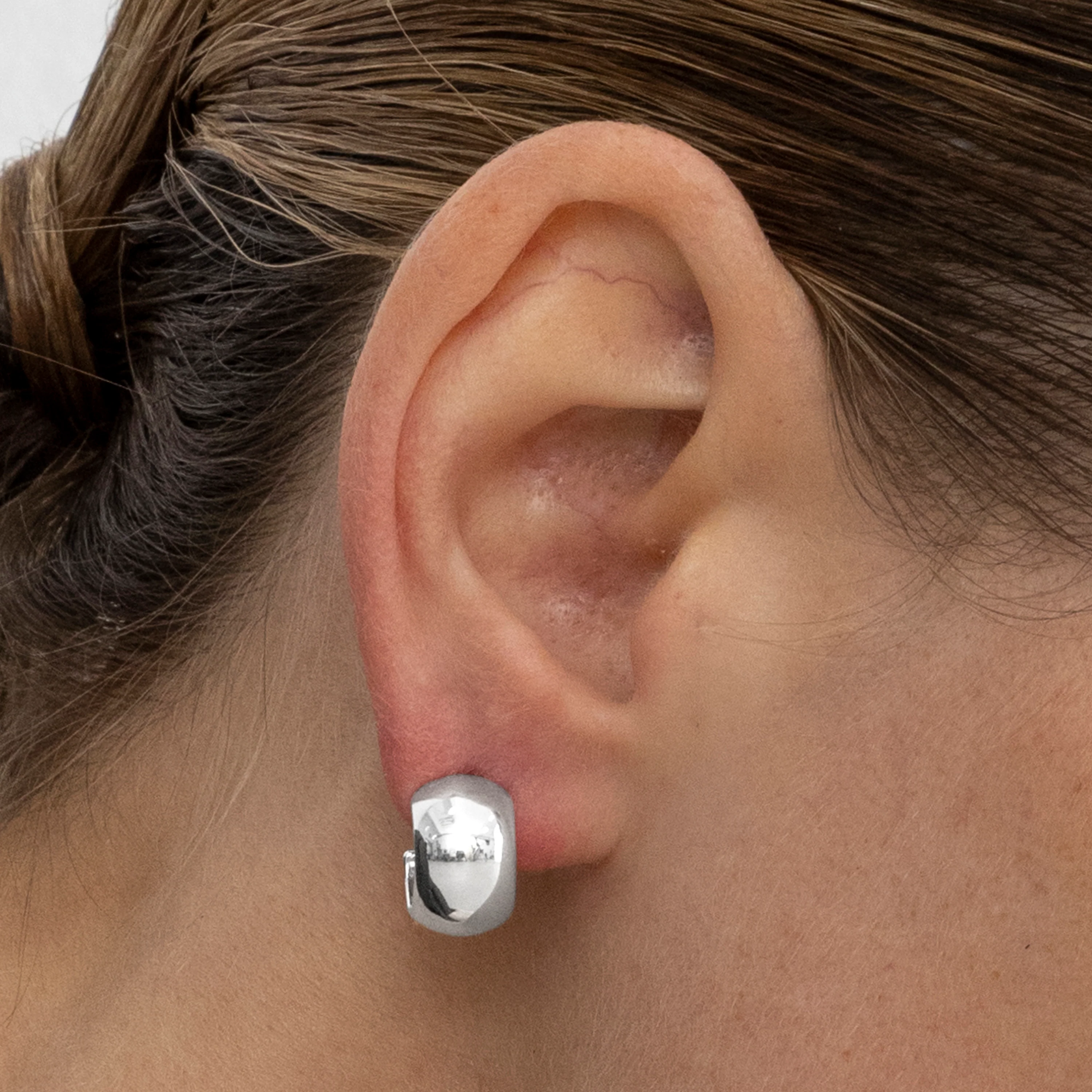 Pendientes de 12,5mm de diámetro acabado plata - Metha - Image 4