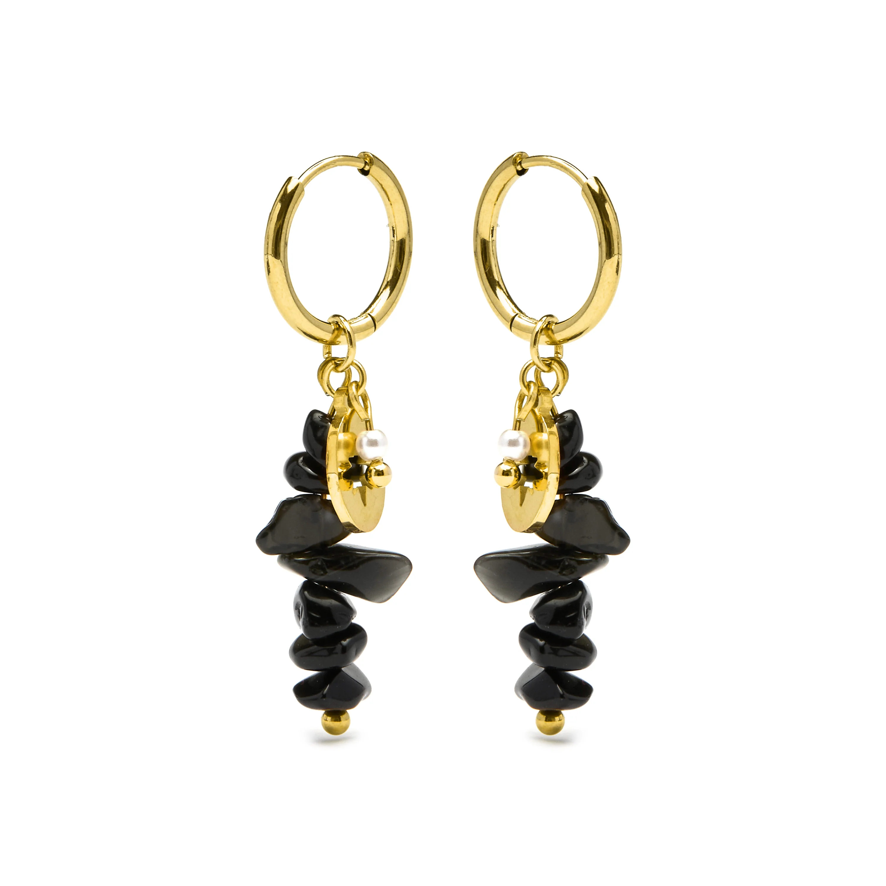 Pendientes de Onix acabados en oro amarillo 18K- Miald - Image 3