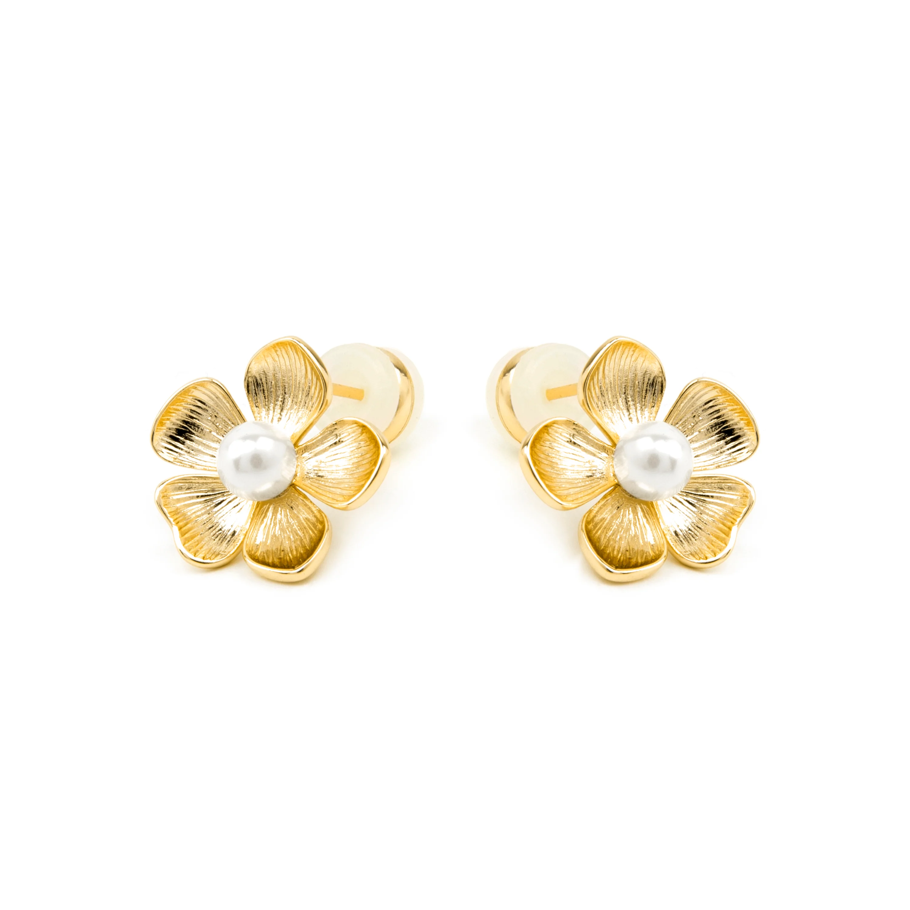 Pendientes con Perla Blanca acabado oro 18k - Miclaw - Image 3