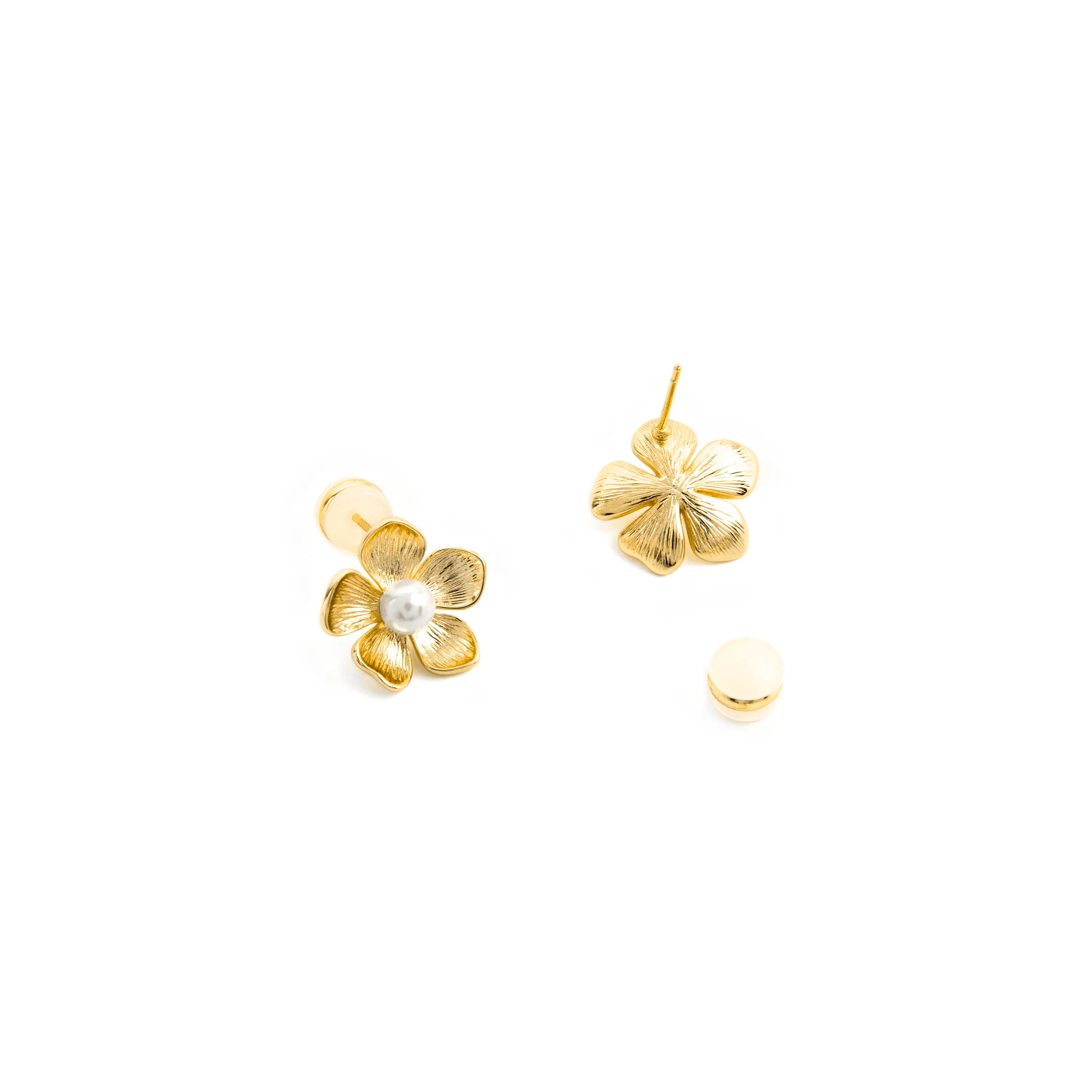 Pendientes con Perla Blanca acabado oro 18k - Miclaw - Image 4