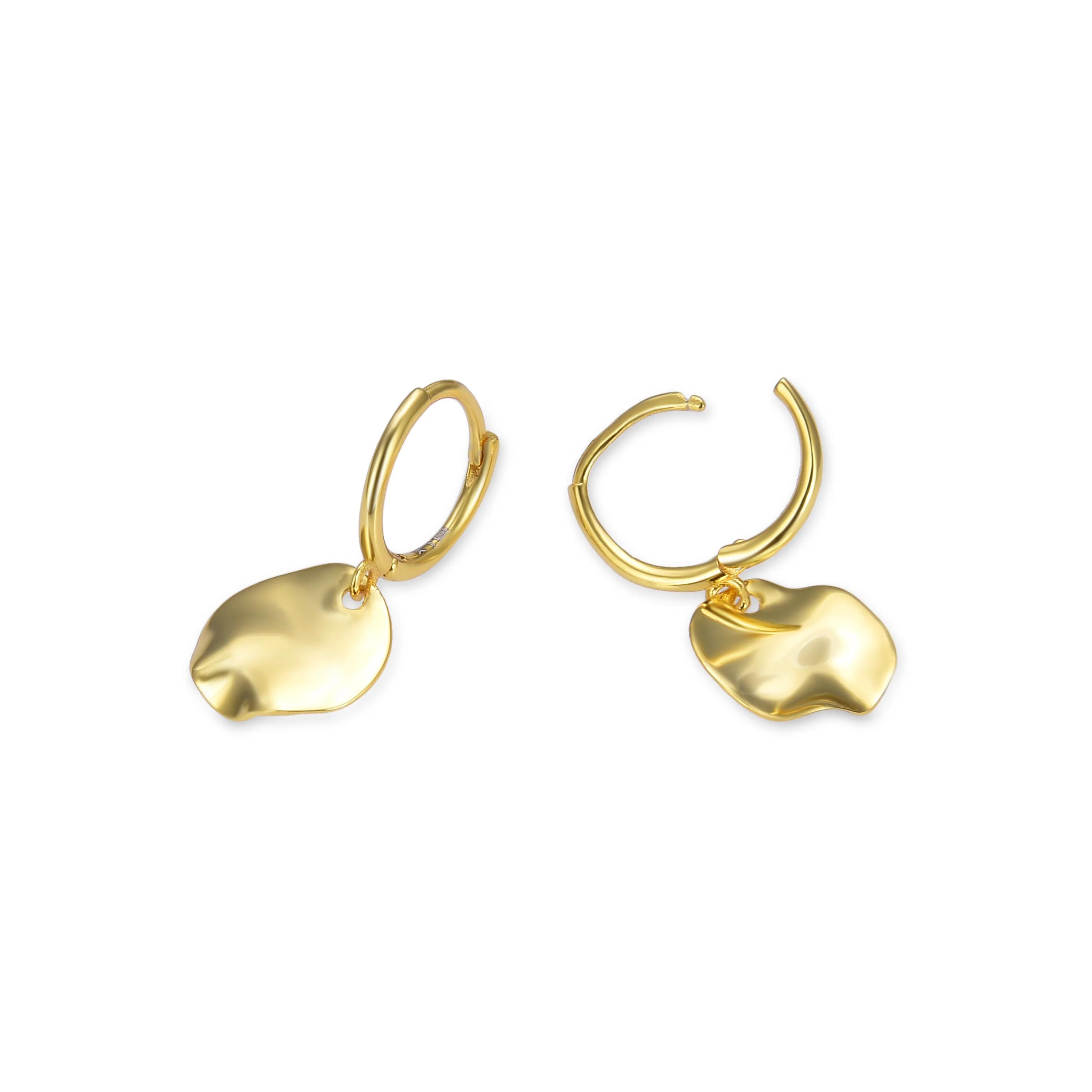 Pendientes de Plata de Ley 925 acabados en oro amarillo 18K - Midnak - Image 4