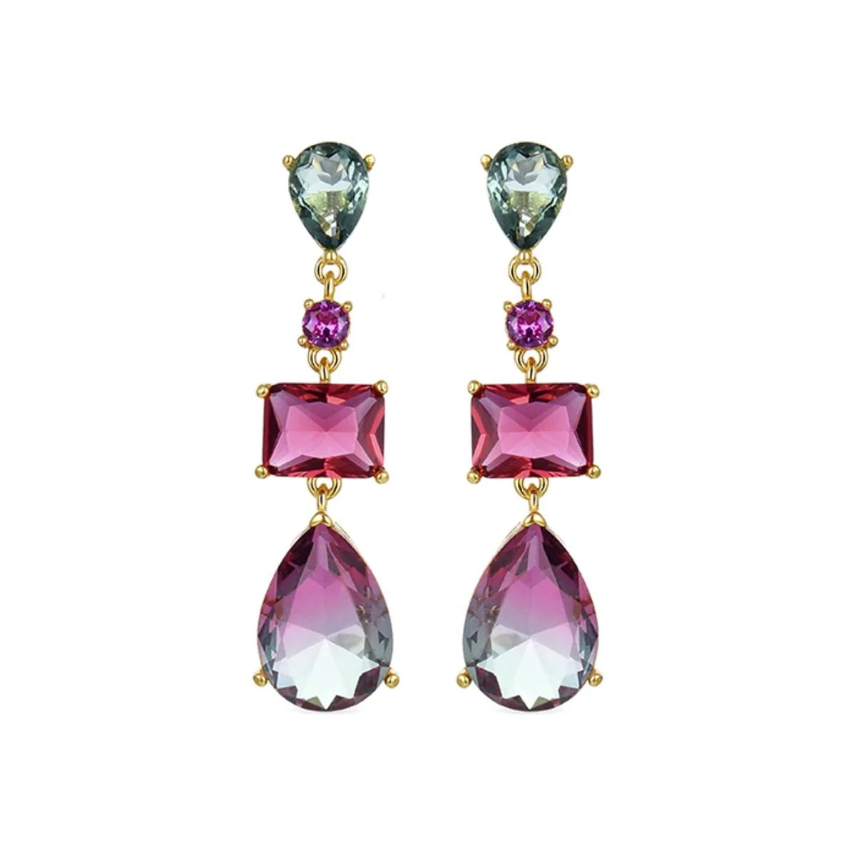 Pendientes Mifa Plata De Ley 925 - Mifa MULTICOLOR