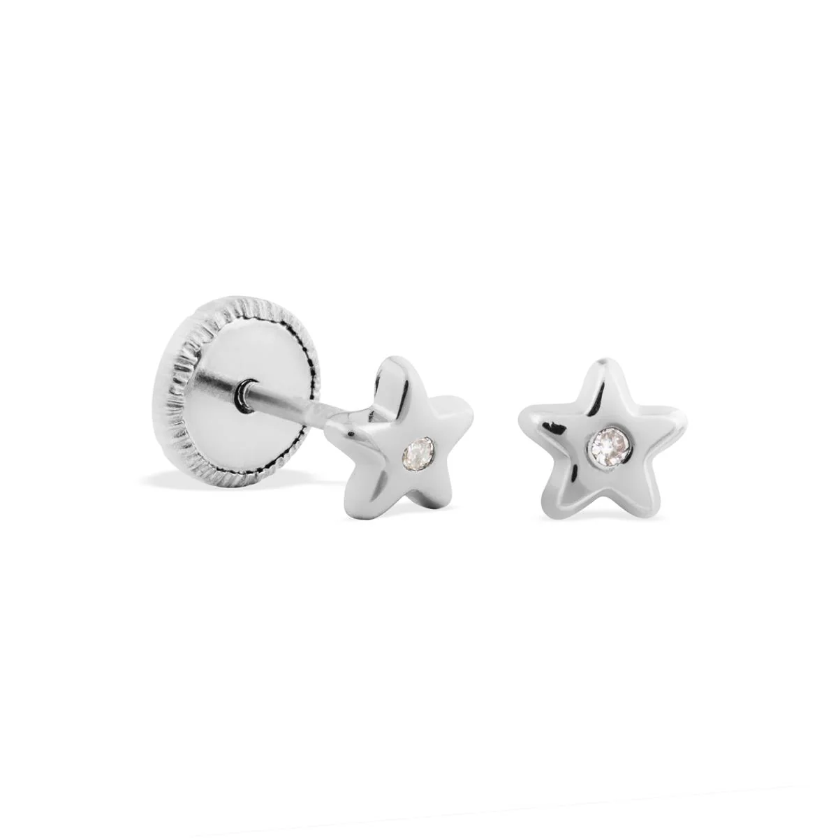 Pendientes Luxenter Oro De Ley De 18 Quilates - Mimib BLANCO
