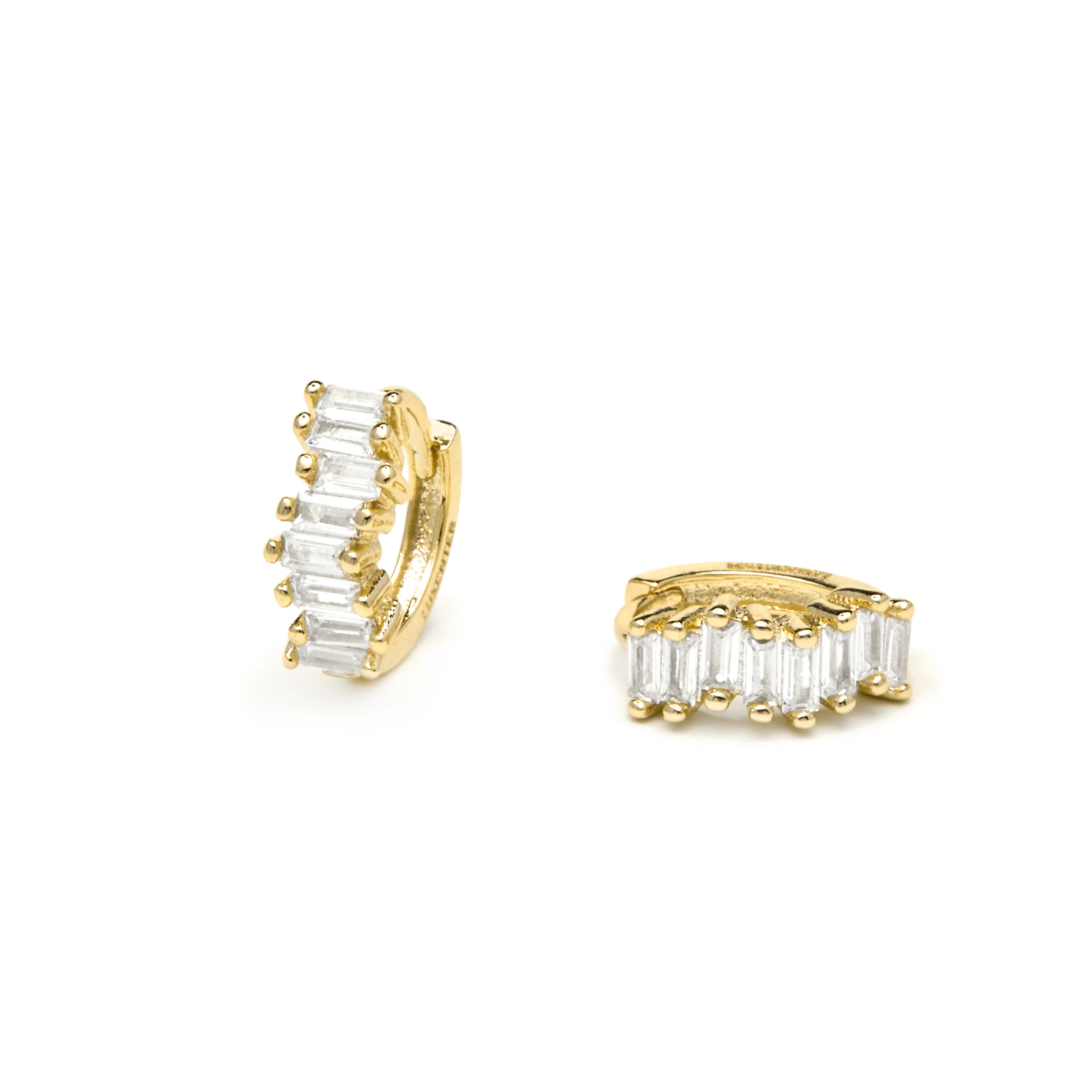 Pendientes acabado oro amarillo de 18k y Circonita Brillante - Miokel - Image 4