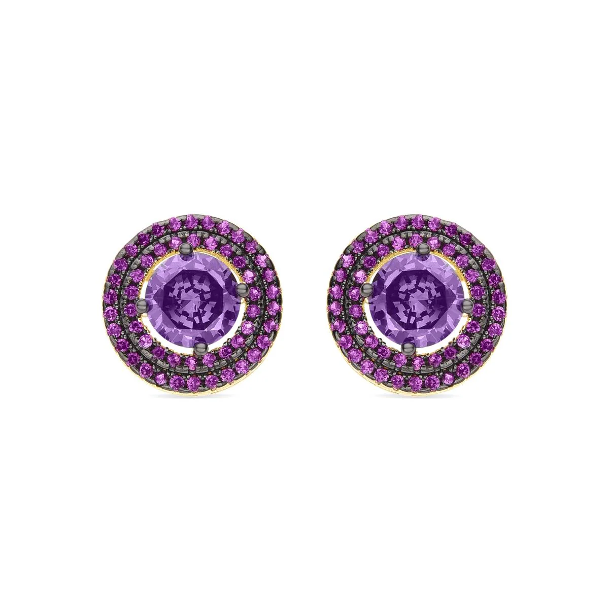 Pendientes Mion Plata De Ley 925 - Mion MORADO