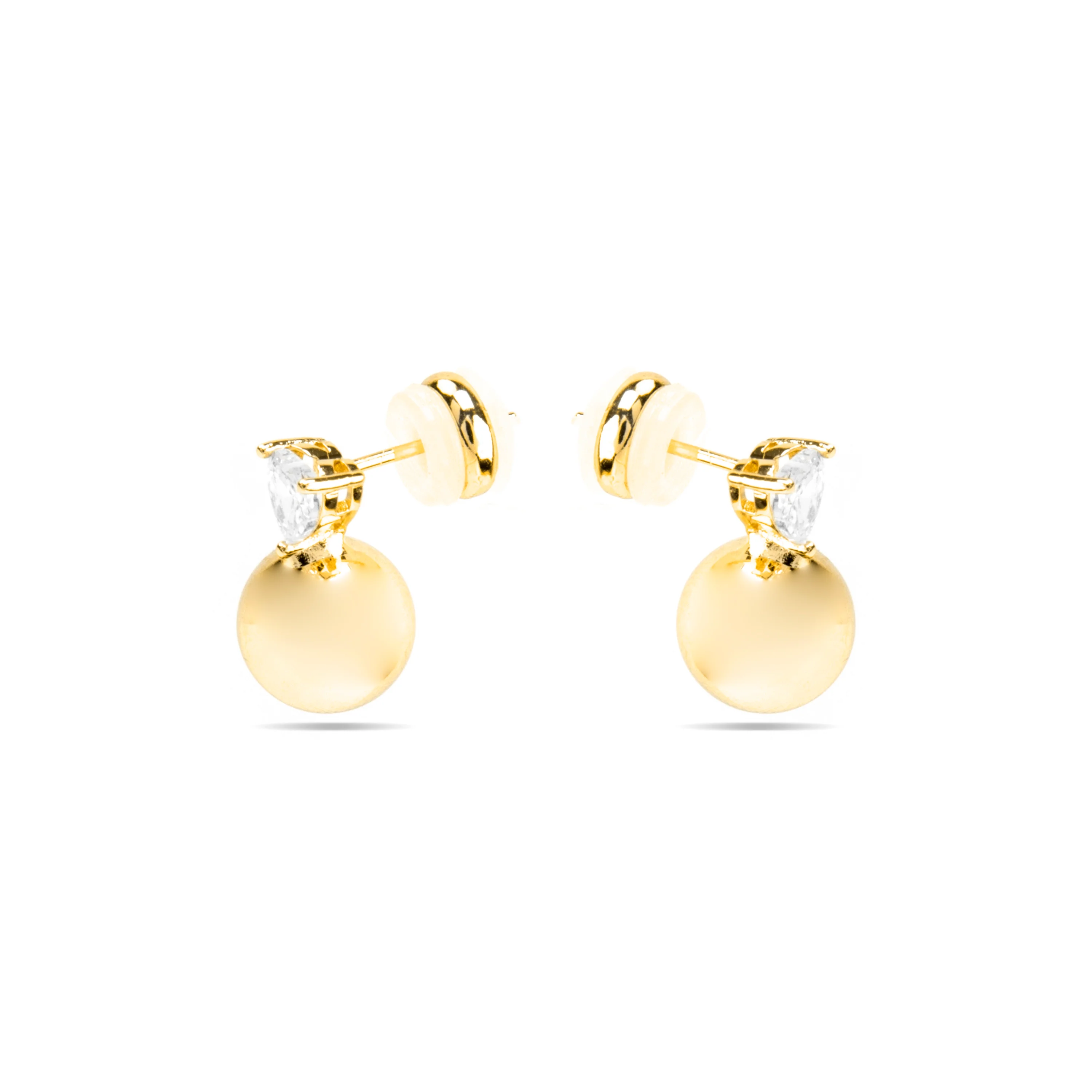 Pendientes con Circonita Brillante acabado oro 18k - Miora - Image 3