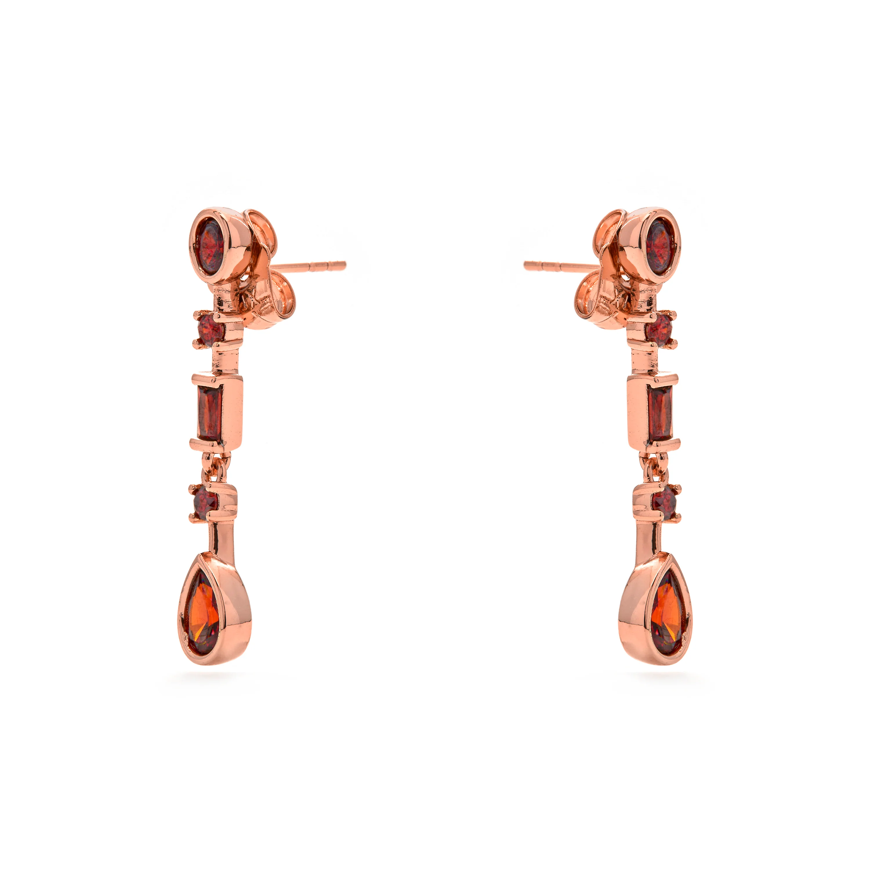 Pendientes de Circonita Rubí acabado en oro amarillo de 18k - Mobor - Image 3
