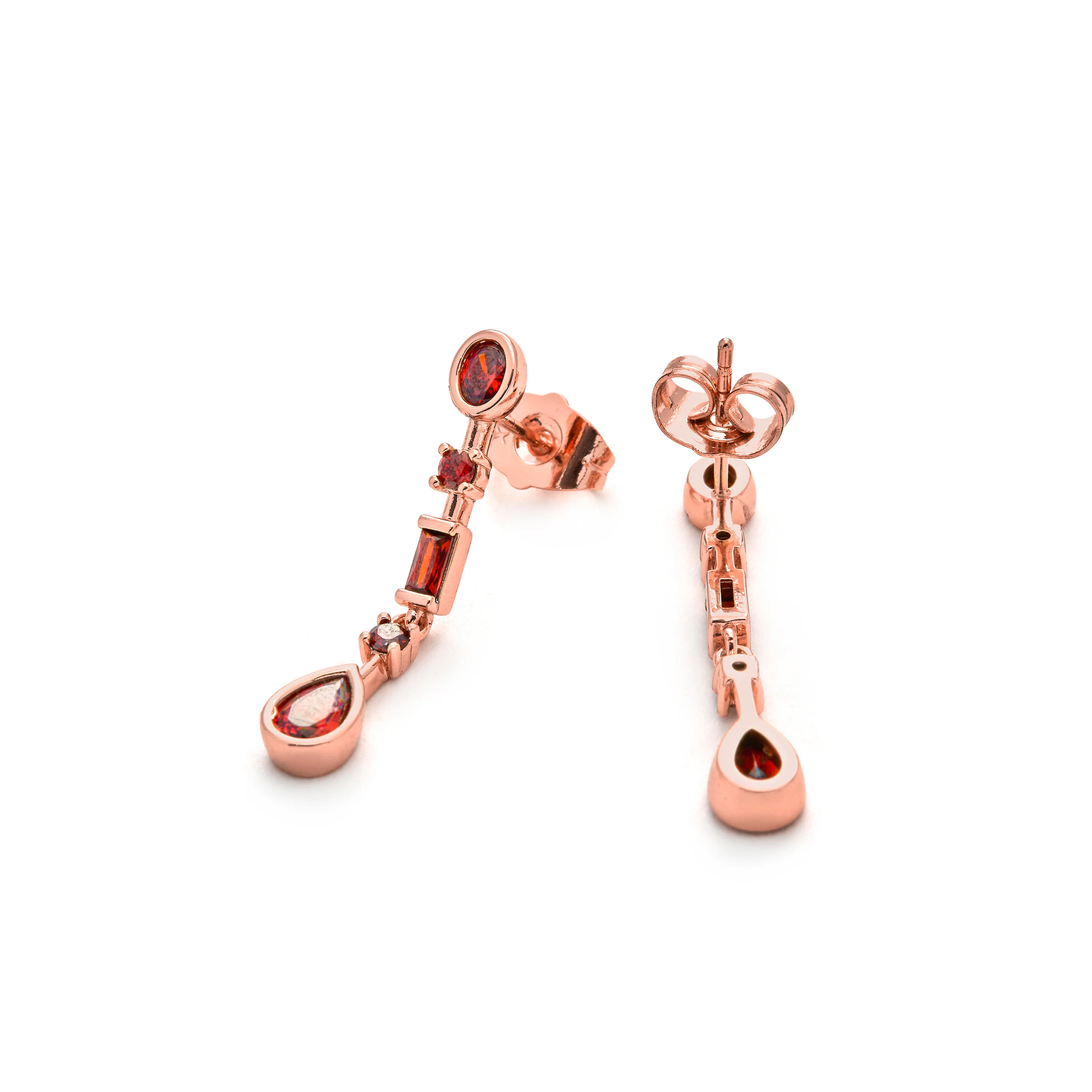 Pendientes de Circonita Rubí acabado en oro amarillo de 18k - Mobor - Image 5
