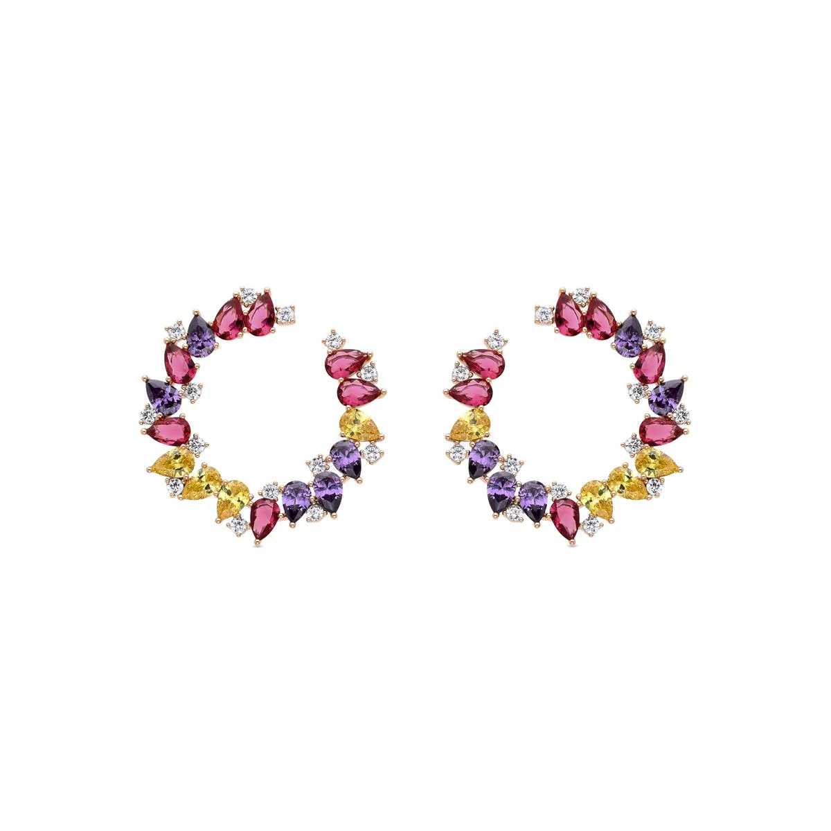 Pendientes Monlali acabados en oro amarillo de 18K - Monlali MULTICOLOR