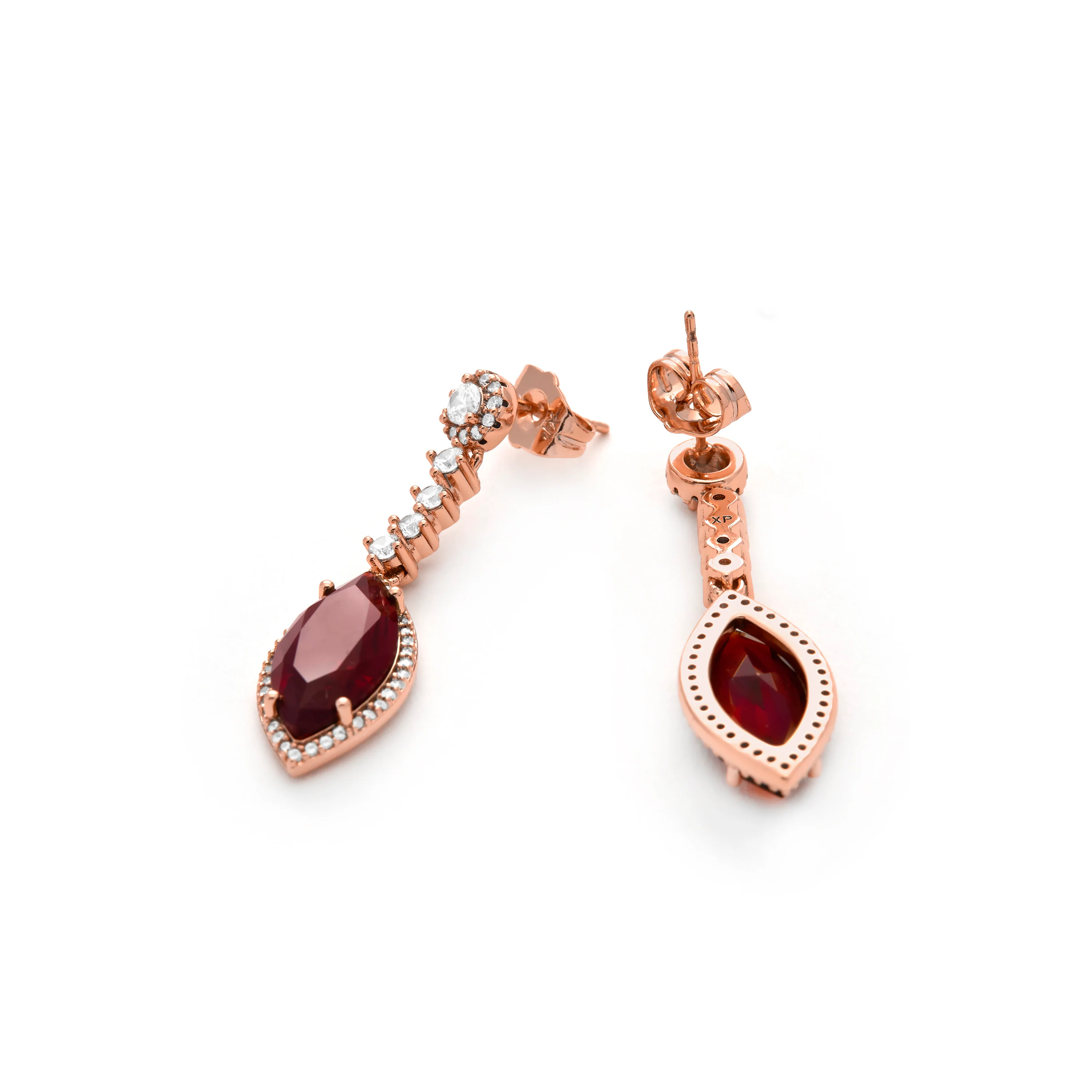 Pendientes de Circonita Rubí acabado en oro amarillo de 18k - Musred - Image 5