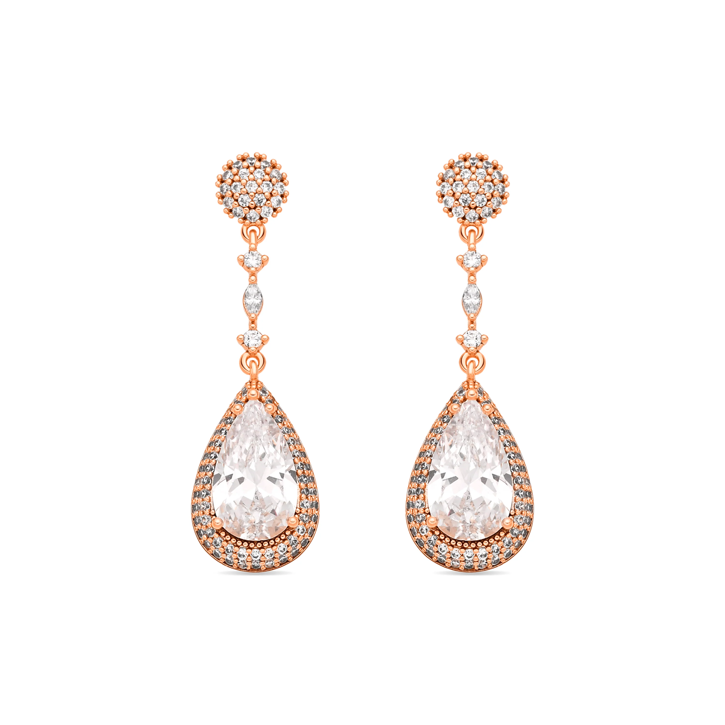 Pendientes de Circonita Brillante acabado en oro amarillo de 18k - Myrmo