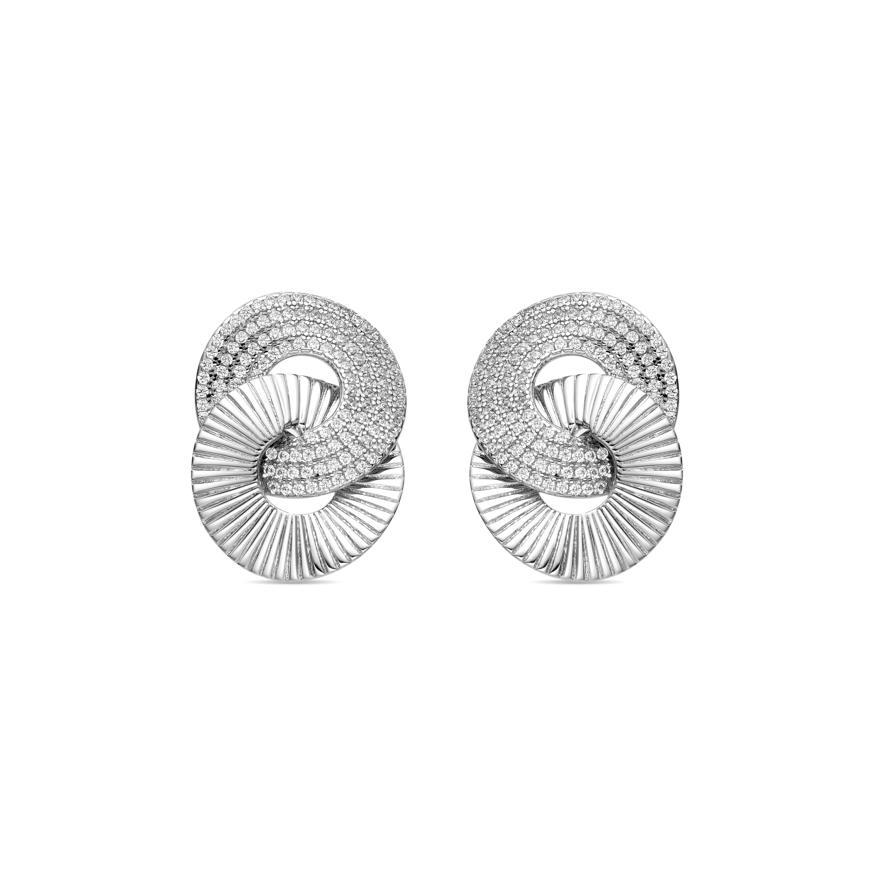 Pendientes de Plata de Ley 925 y Circonita Brillante acabado rodio - Najo