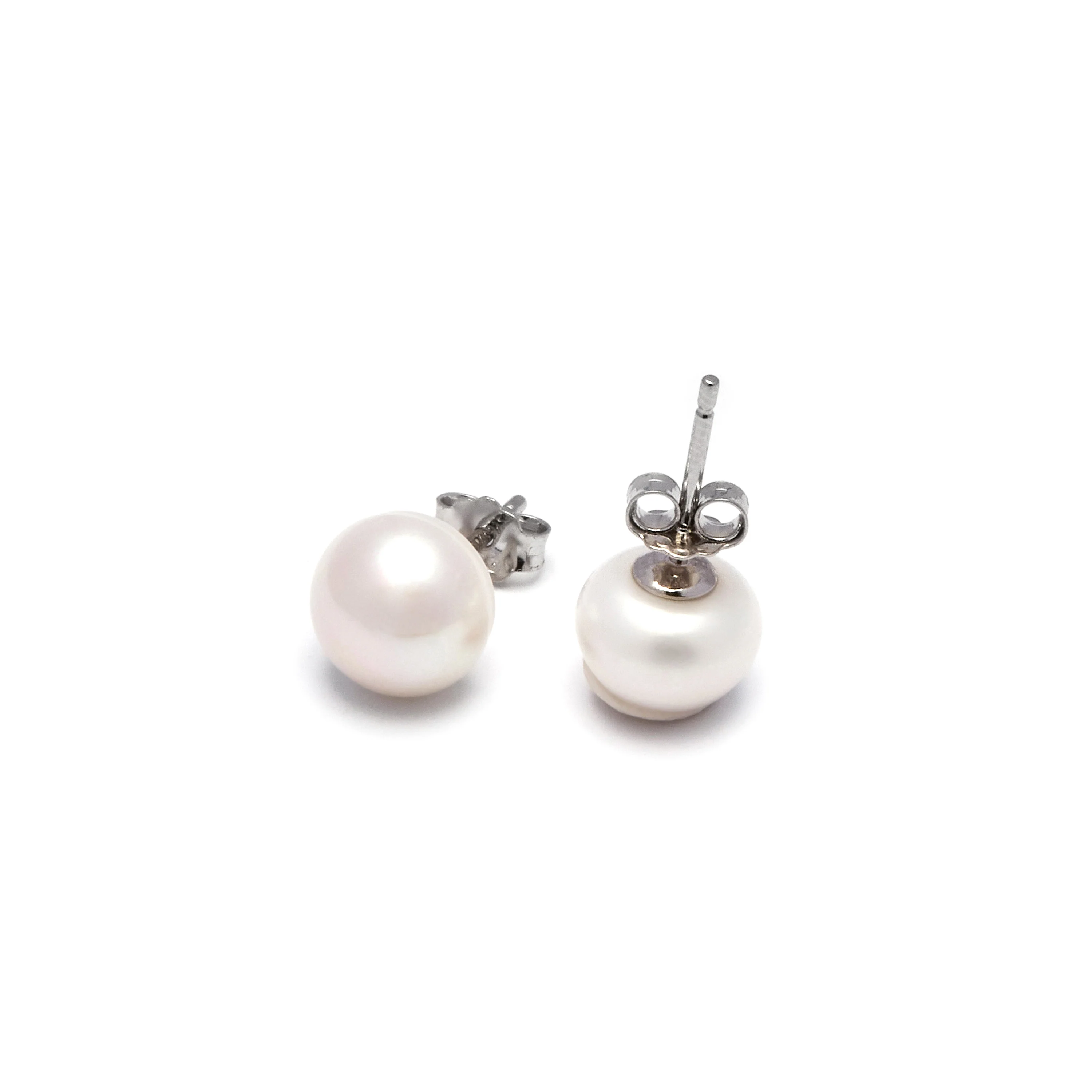 Pendientes de Plata de Ley 925 con Perla Blanca acabados en rodio - Nandi - Image 5