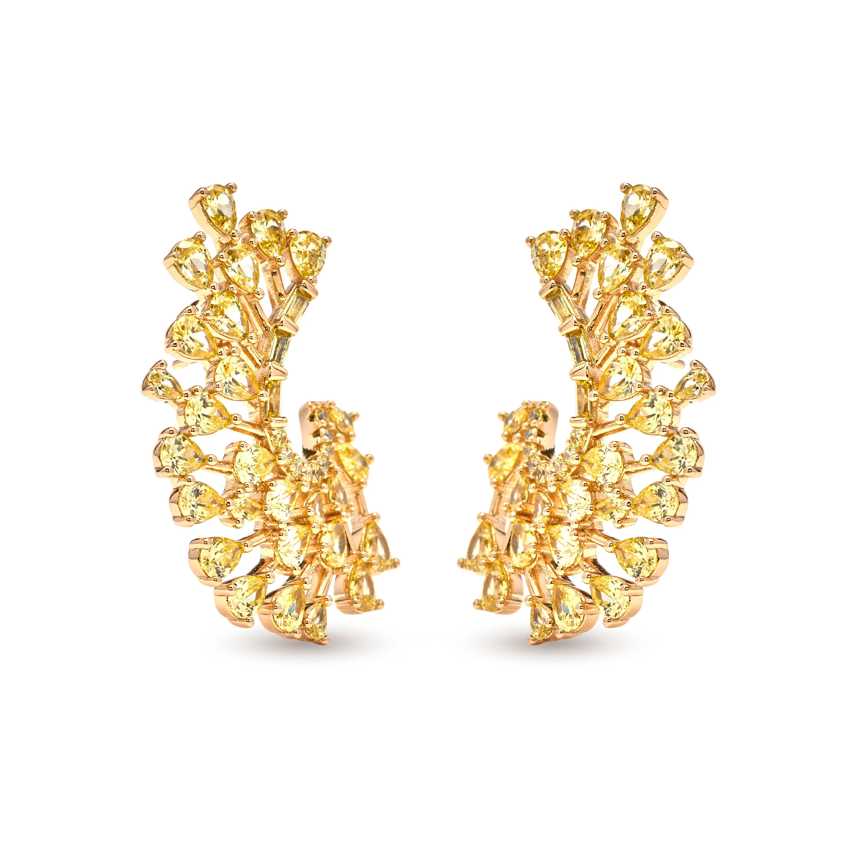 Pendientes de Padparadscha acabado en oro amarillo 18k - Narbel - Image 3