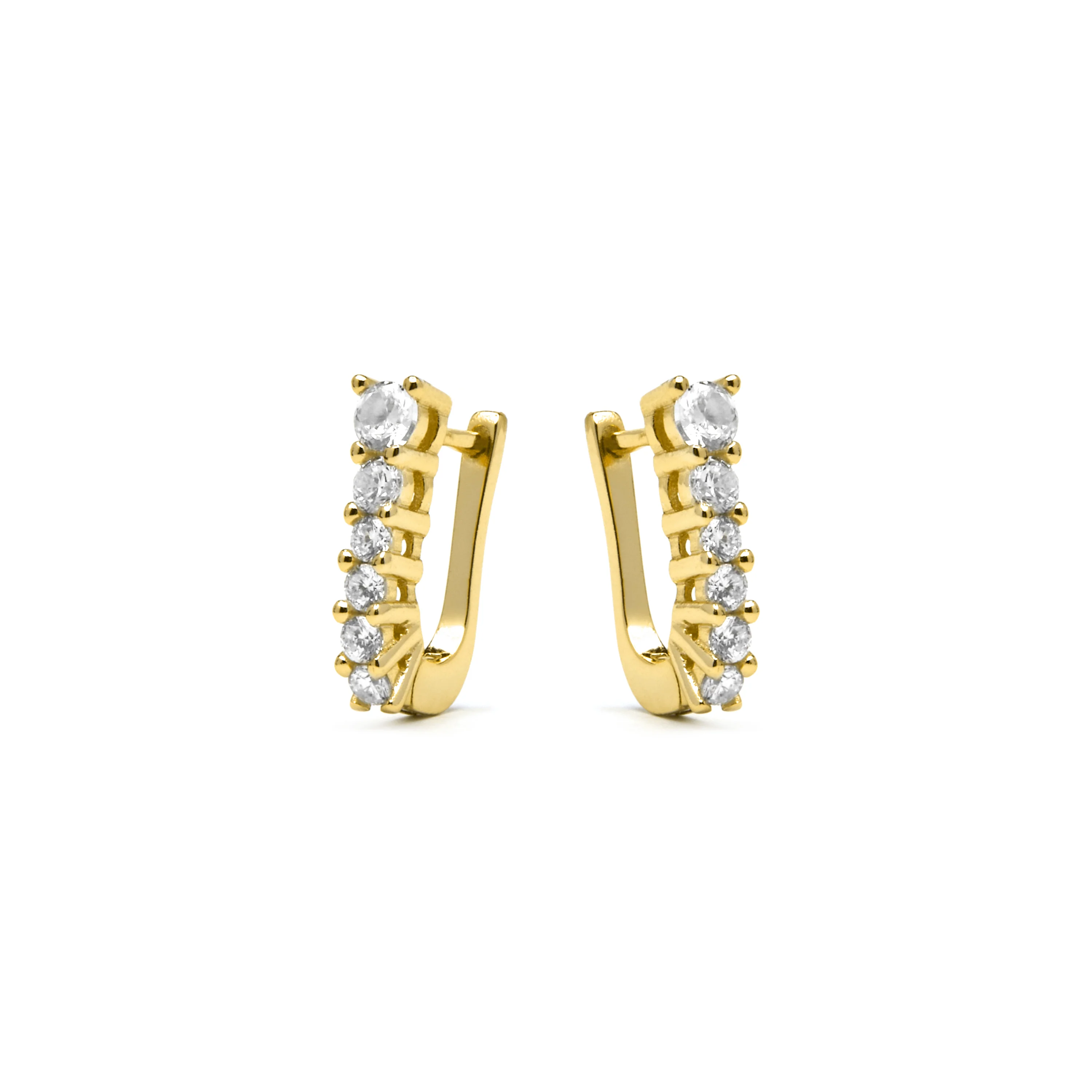 Pendientes de Plata de Ley 925 y Circonita Brillante acabado oro amarillo de 18k - Naswa - Image 3