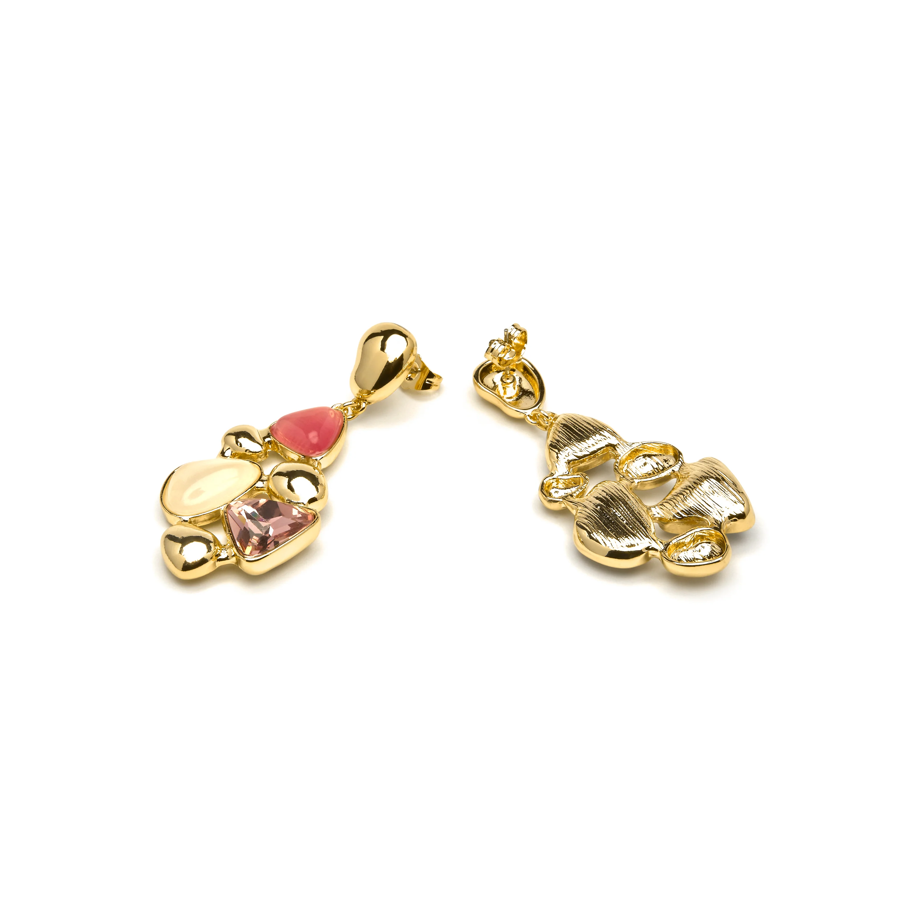 Pendientes acabado oro amarillo de 18k y Cristal Multicolor - Naxmo - Image 5