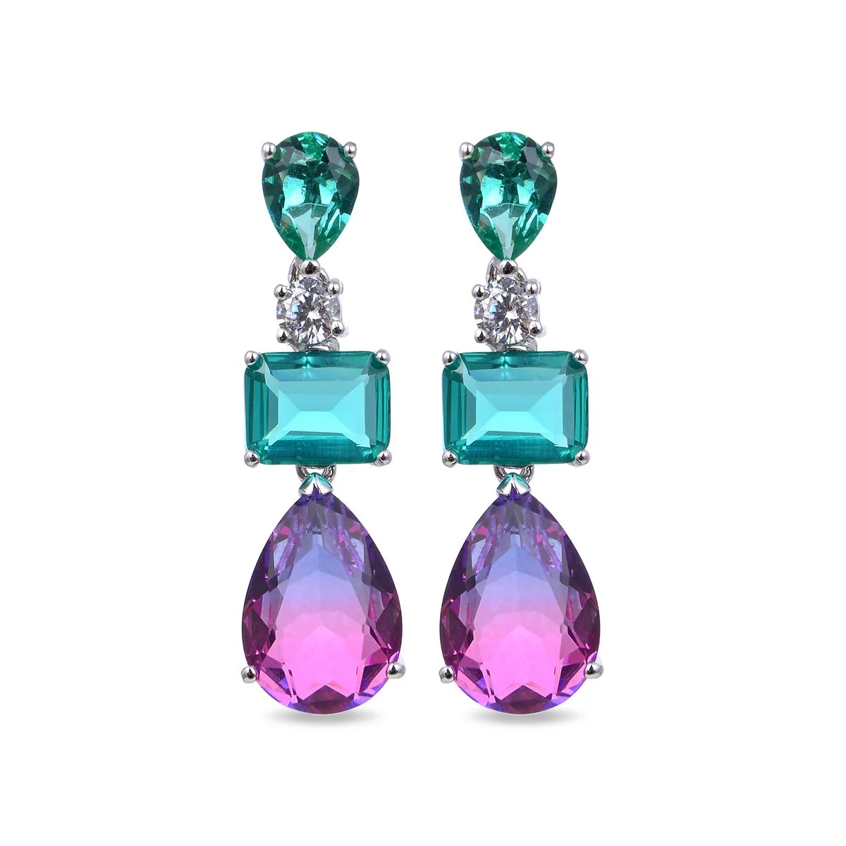 Pendientes Nellen Plata De Ley 925 - Nellen MULTICOLOR