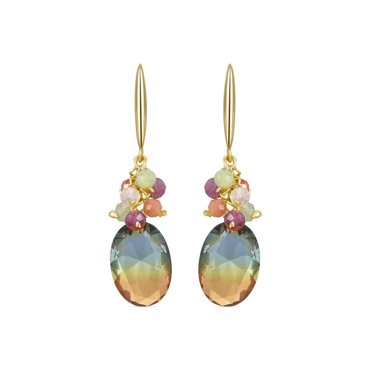Pendientes Nemiz Plata De Ley 925 - Nemiz MULTICOLOR