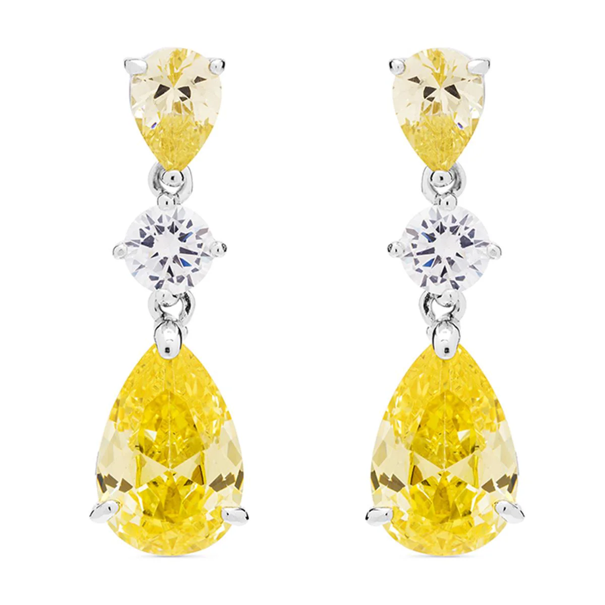 Pendientes Nijack plata y Padparadtcha Cz - Nijack AMARILLO