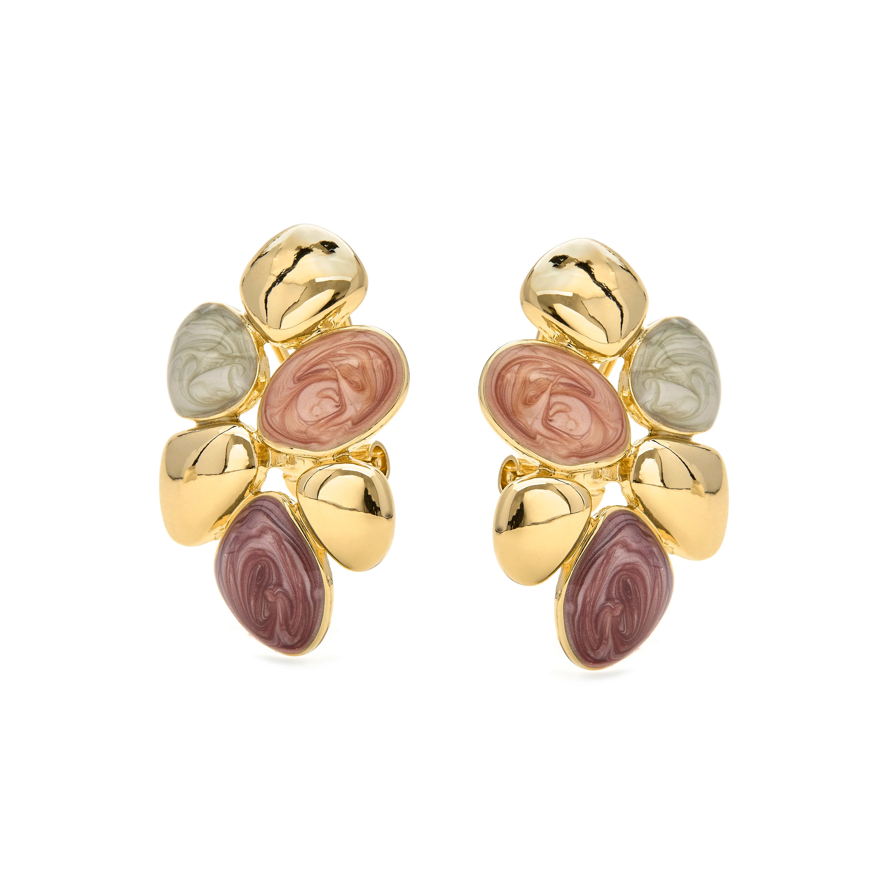 Pendientes de Resina Naranja acabados en oro amarillo 18K - Niro - Image 3