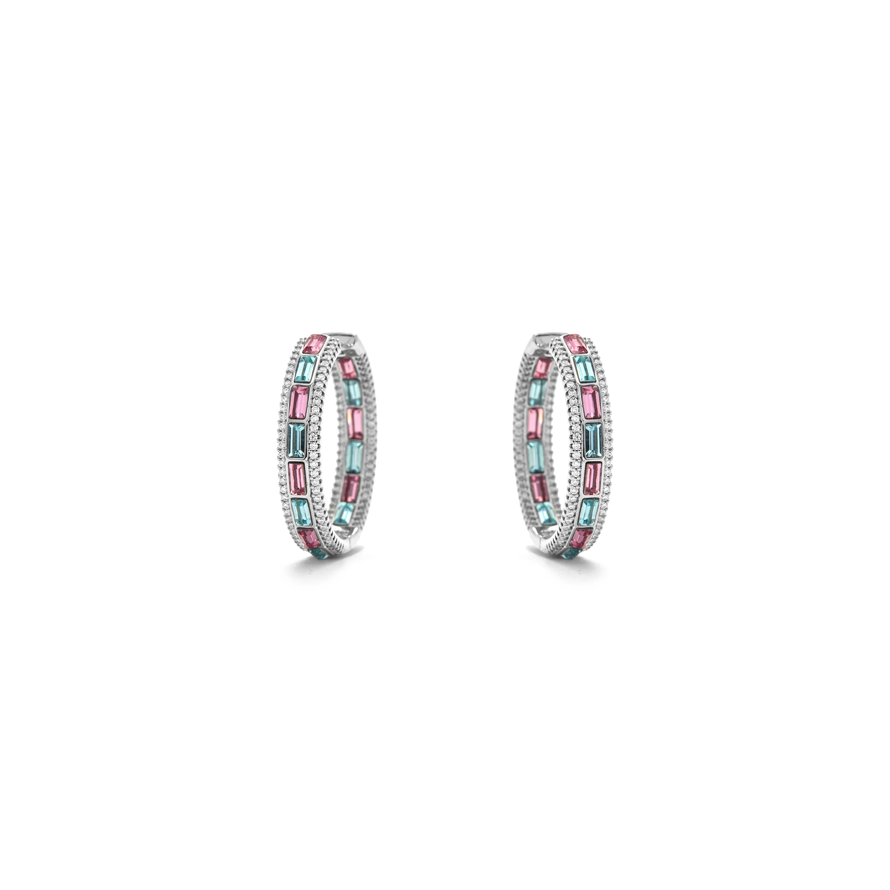 Pendientes de Circonita Multicolor acabado en Rodio - Niue - Image 3