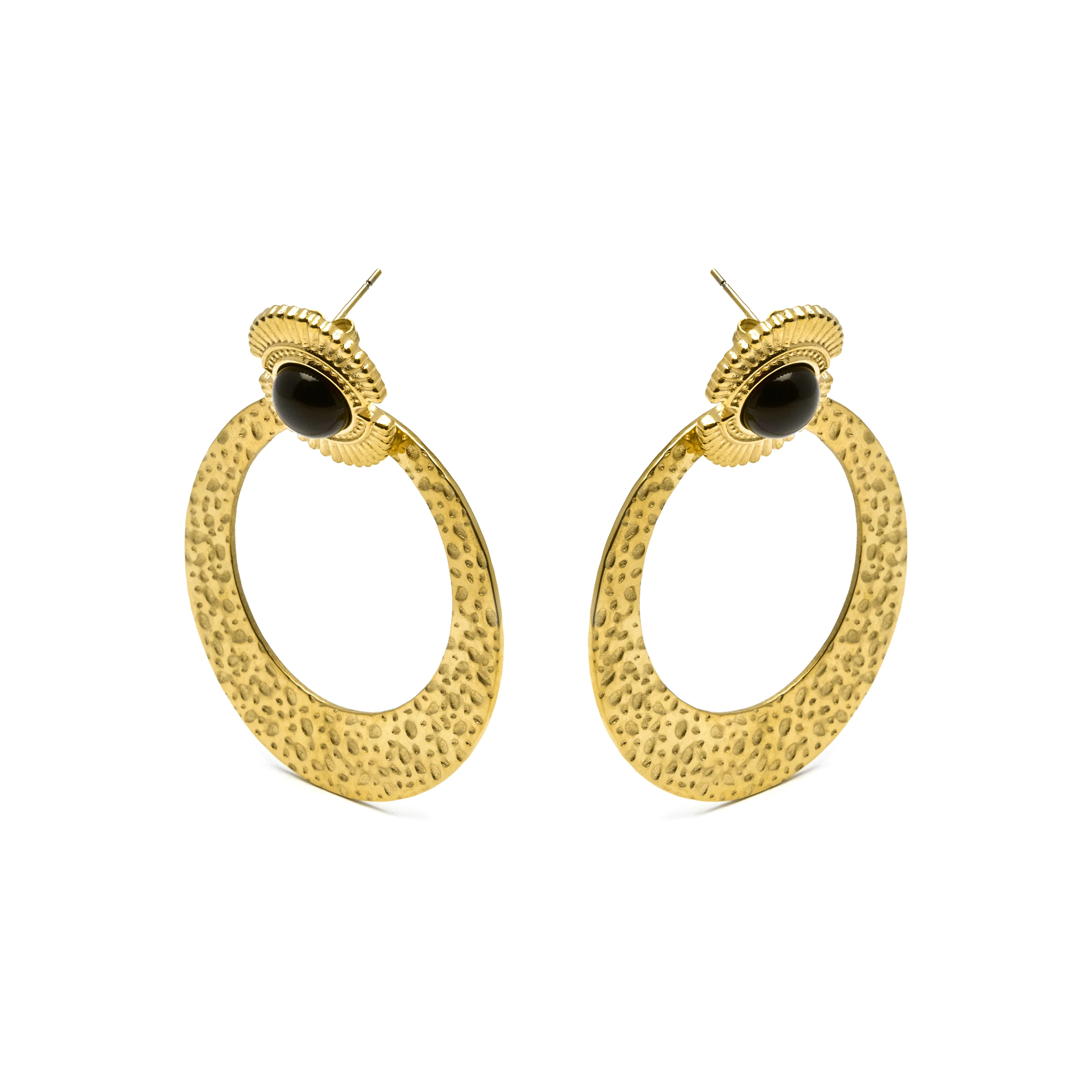 Pendientes con Onix acabado oro 18k - Noraf - Image 3