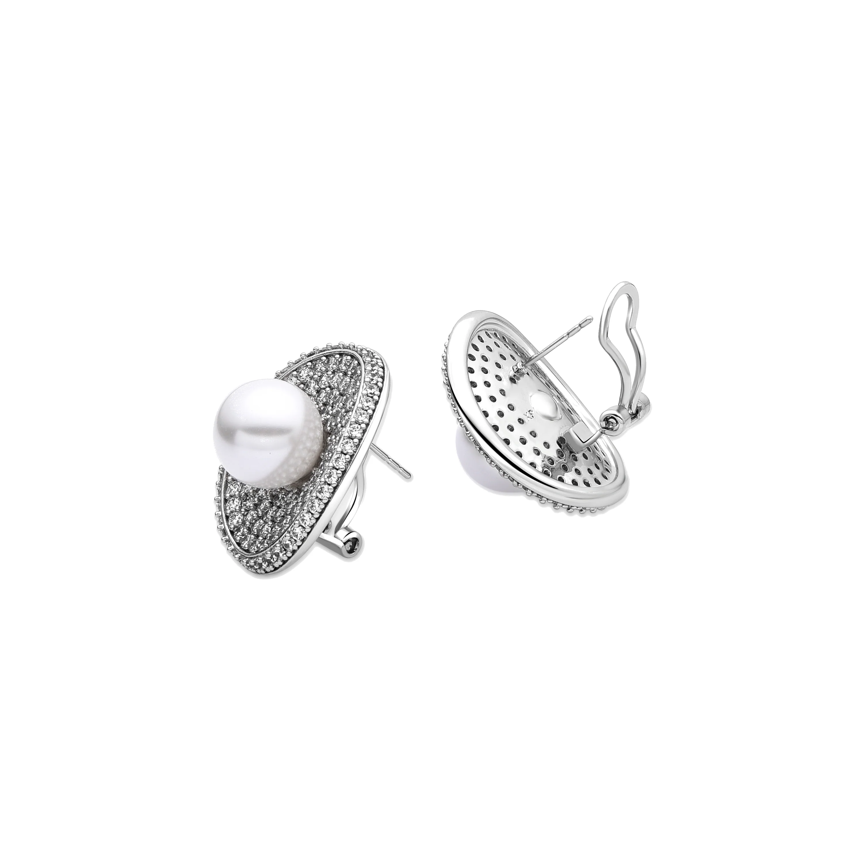 Pendientes con Perla Blanca acabado plata - Noros - Image 4