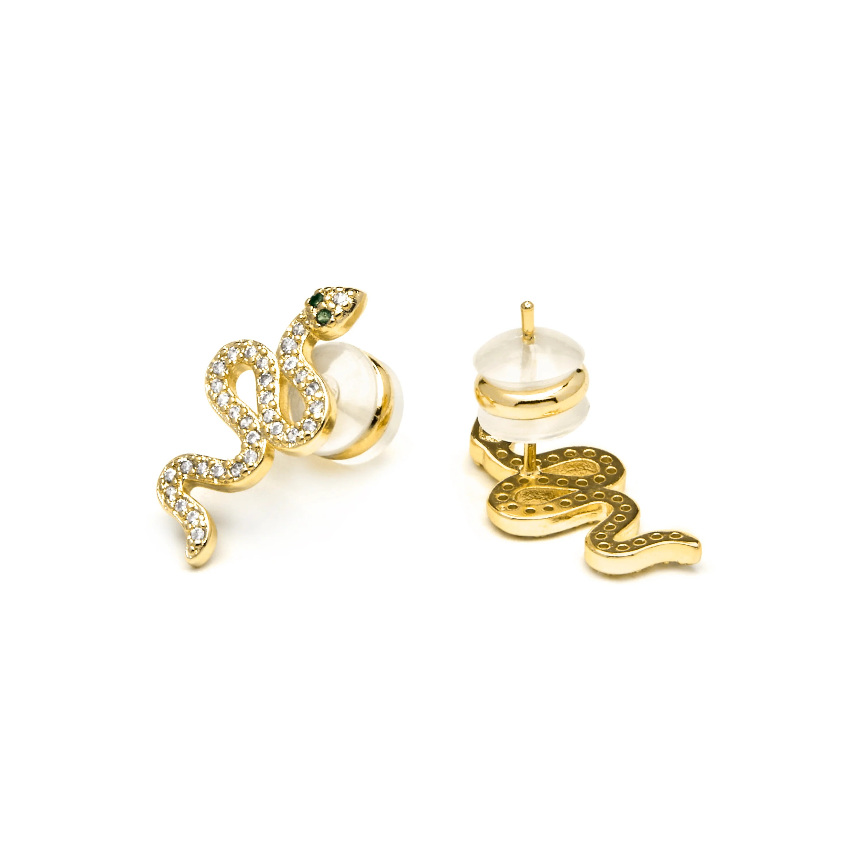 Pendientes acabado oro amarillo de 18k y Circonita Brillante - Norra - Image 4