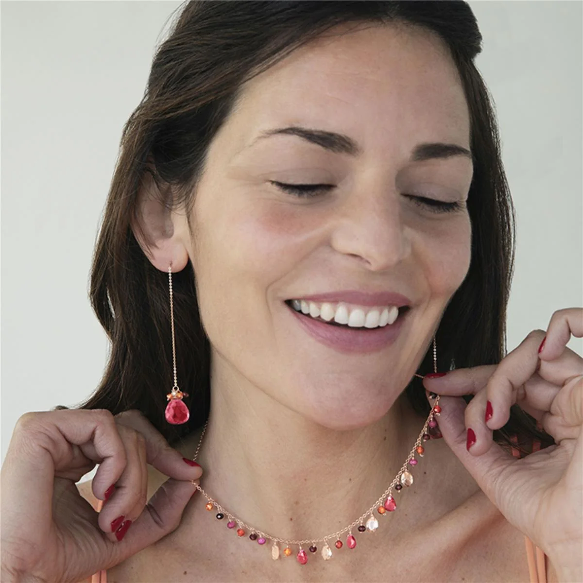 Pendientes Noy Plata De Ley 925 - Noy ROJO - Image 4