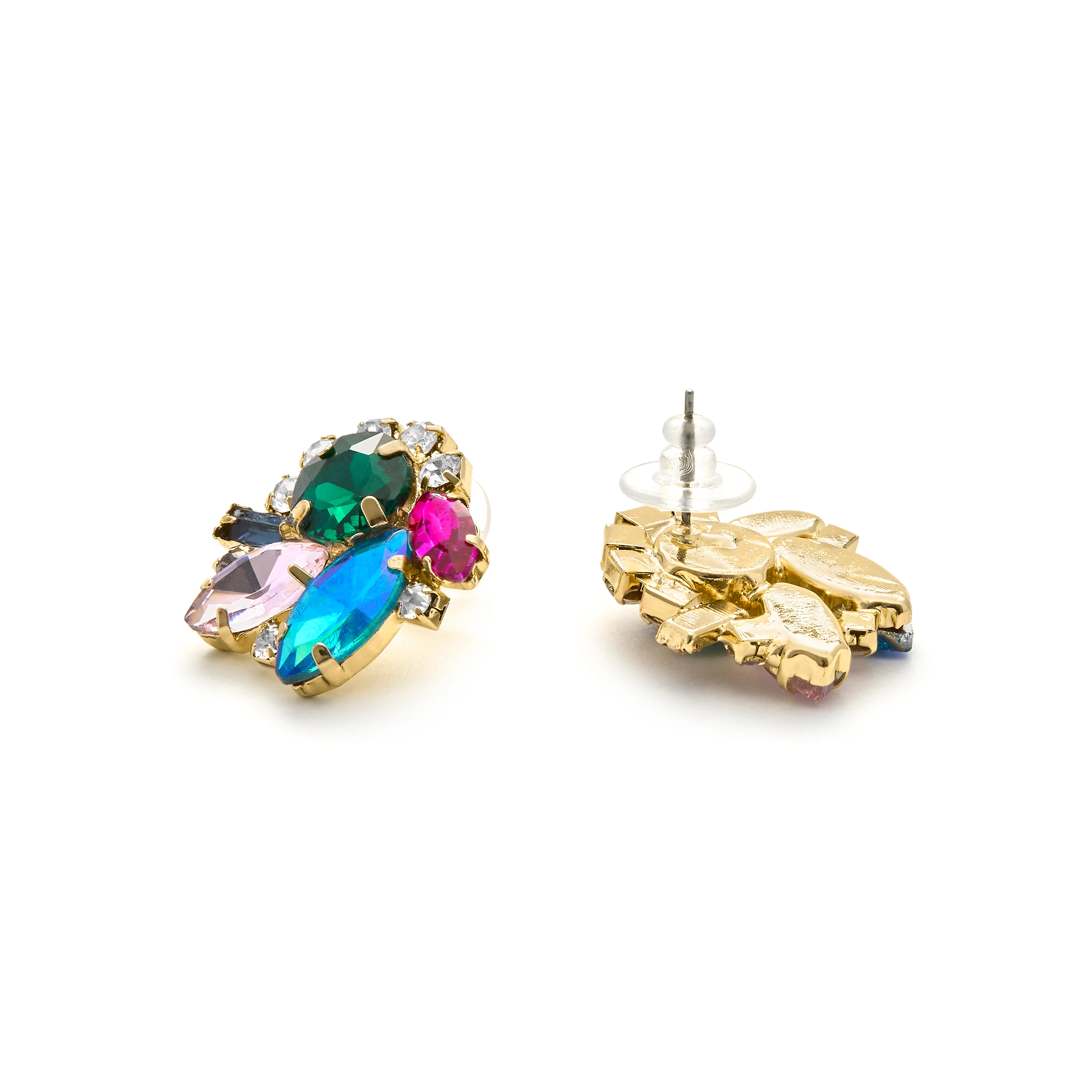 Pendientes de Cristal Azul acabados en oro amarillo 18K - Nyuva - Image 5