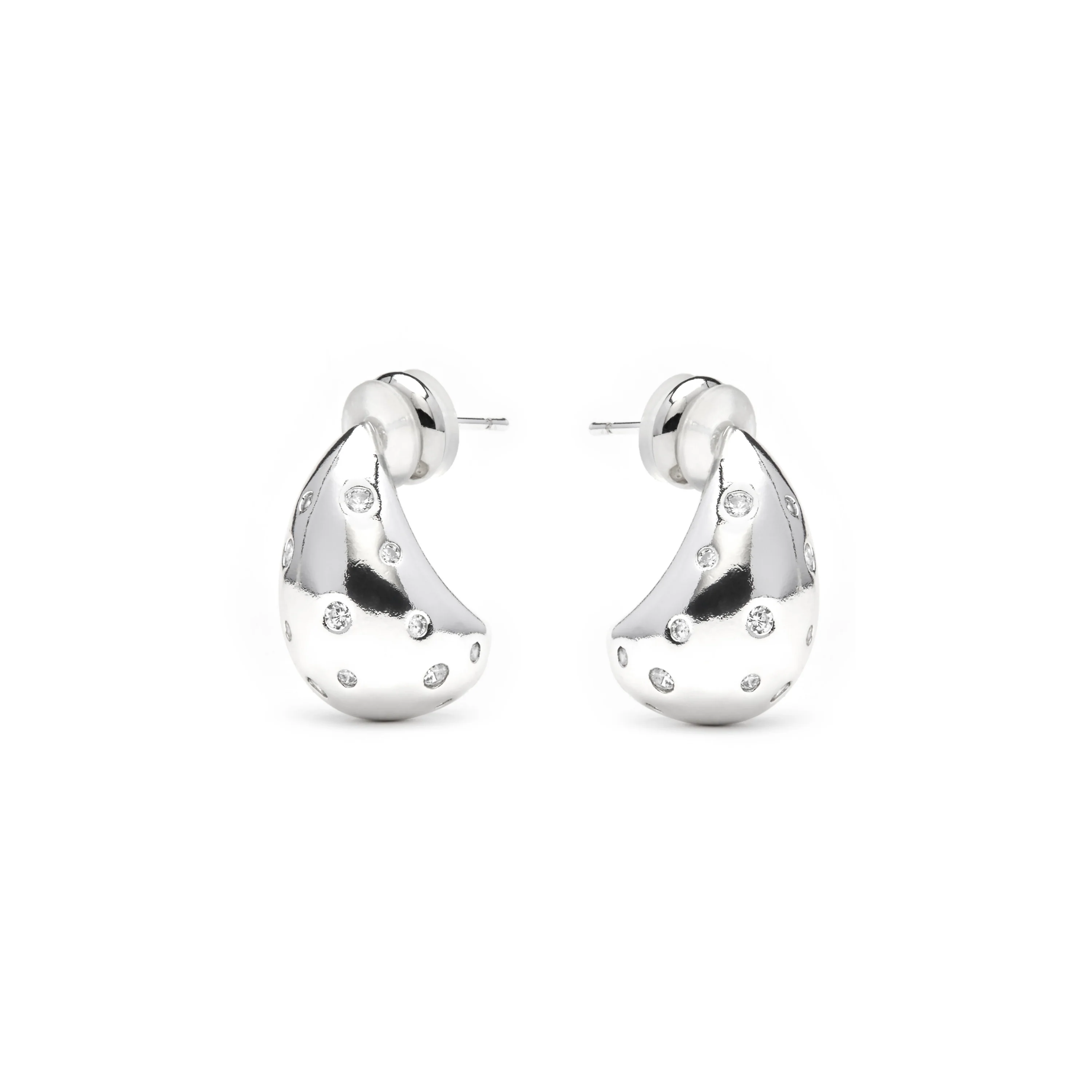 Pendientes acabado plata y Circonita Brillante - Obow - Image 3