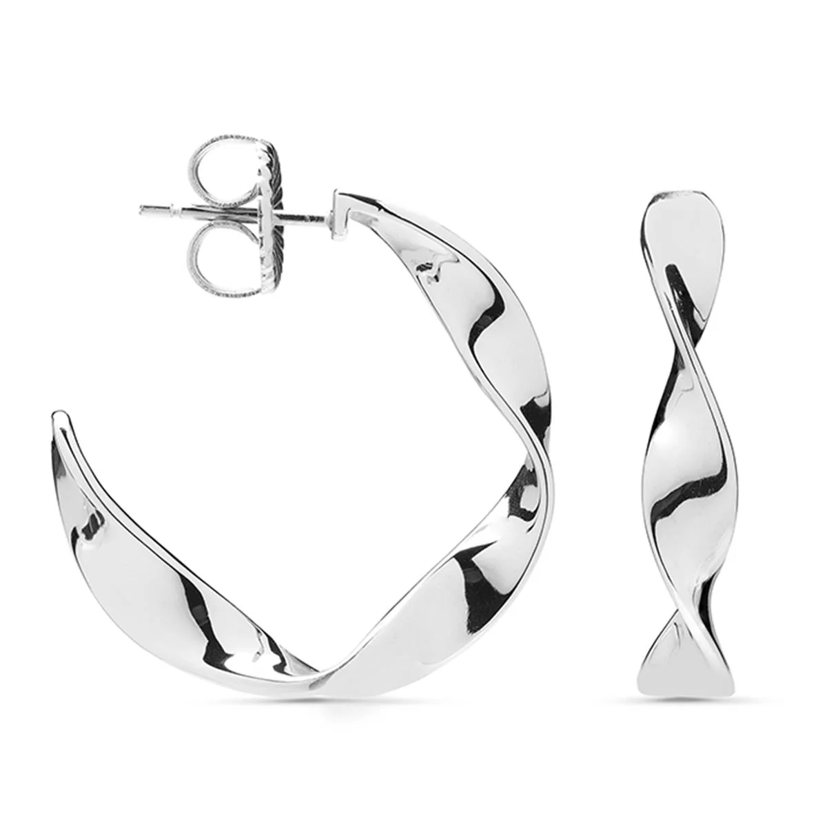 Pendientes Orah plata lisa - Orah GRIS