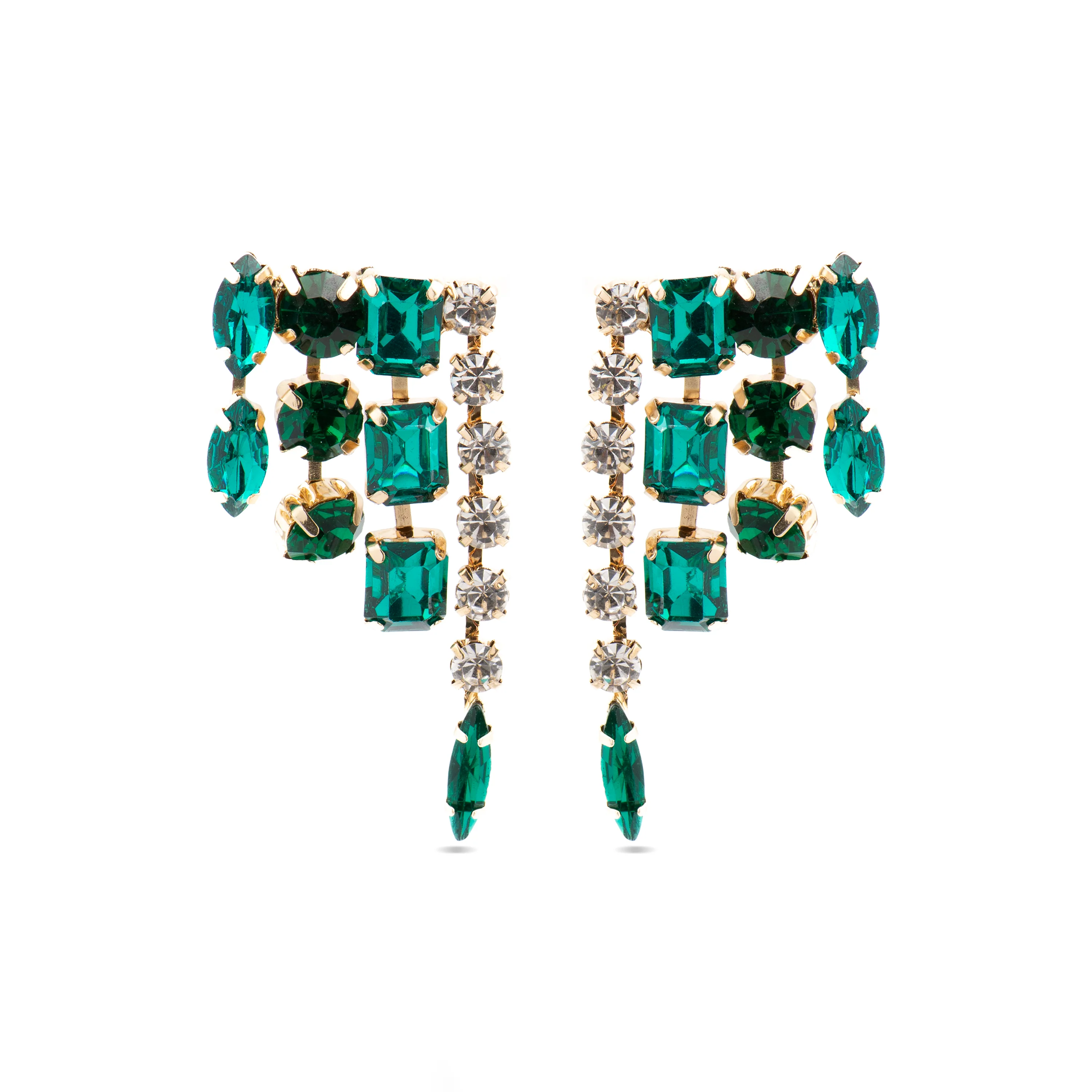 Pendientes con Cristal Multicolor acabado oro 18k - Ordfi