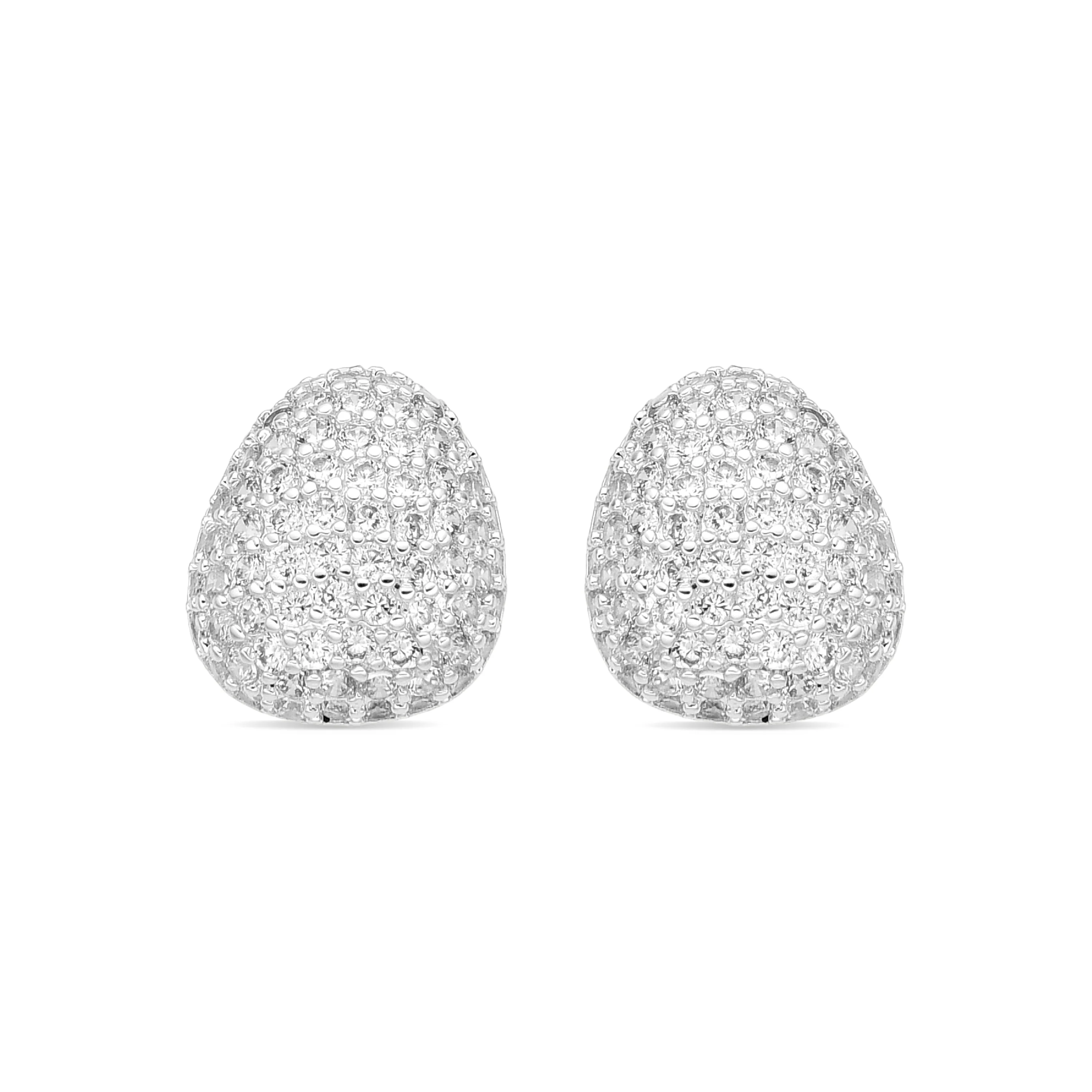 Pendientes con Circonita Brillante acabado plata - Oreao