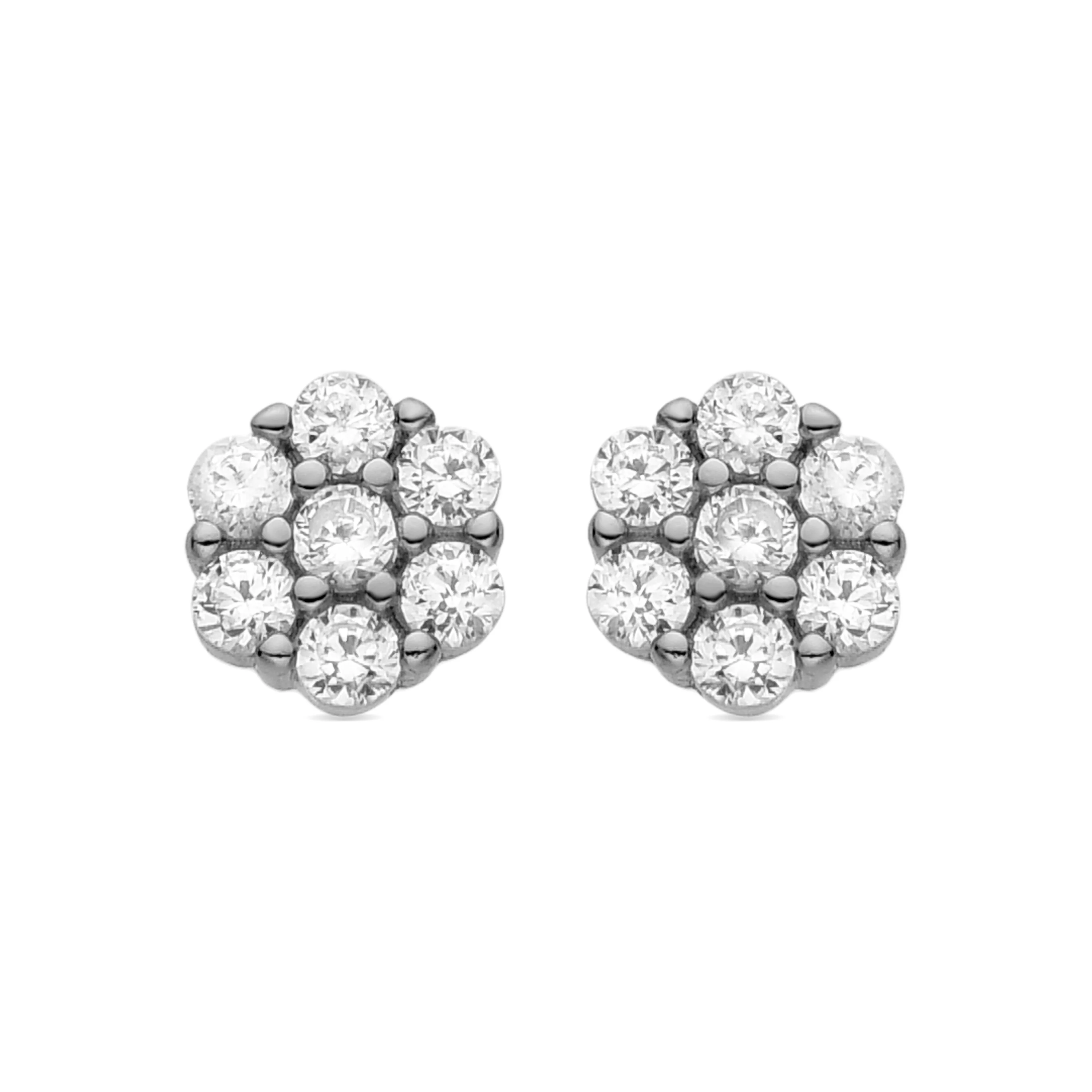 Pendientes de Plata de Ley 925 y Circonita Brillante acabados en rodio - Oris