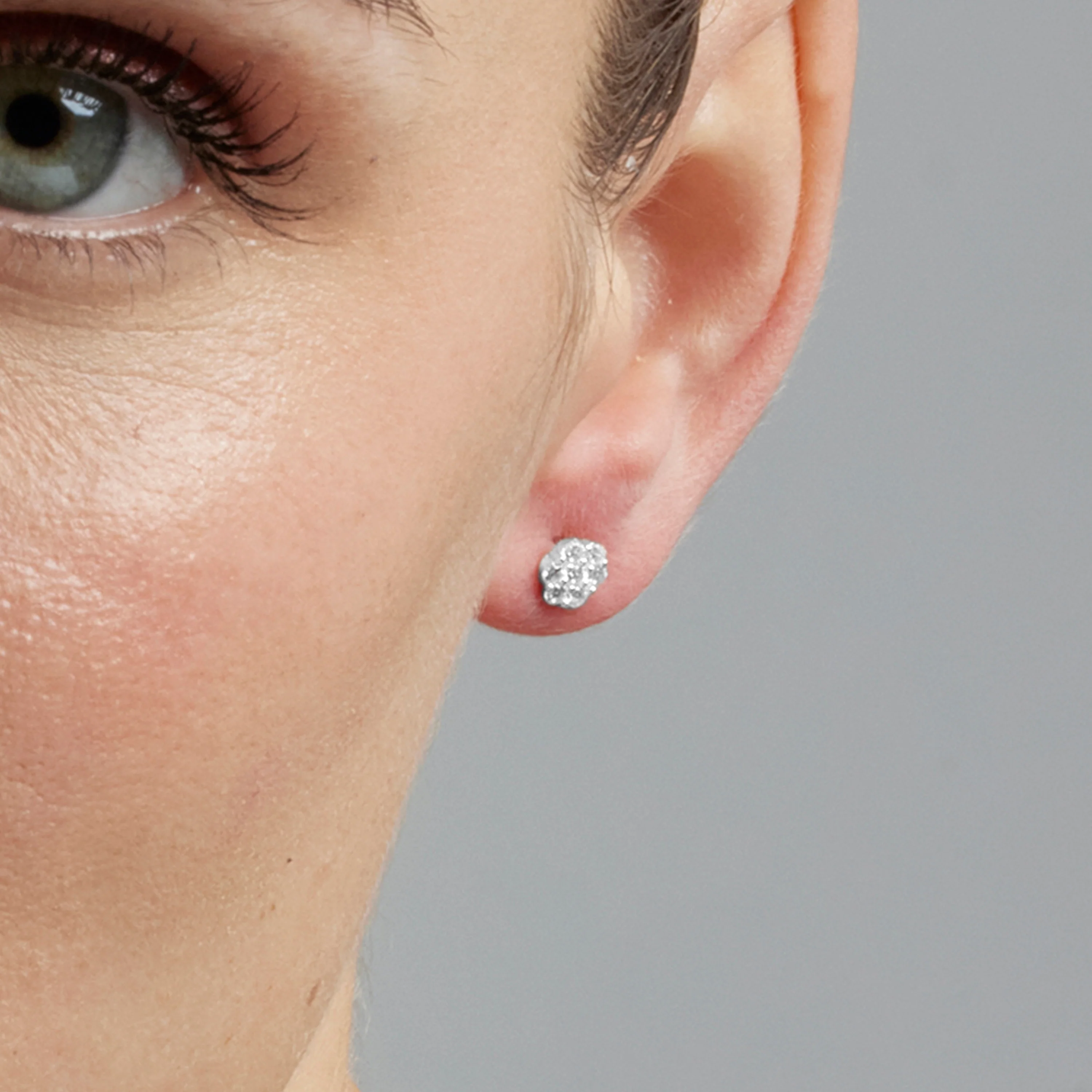 Pendientes de Plata de Ley 925 y Circonita Brillante acabados en rodio - Oris - Image 4
