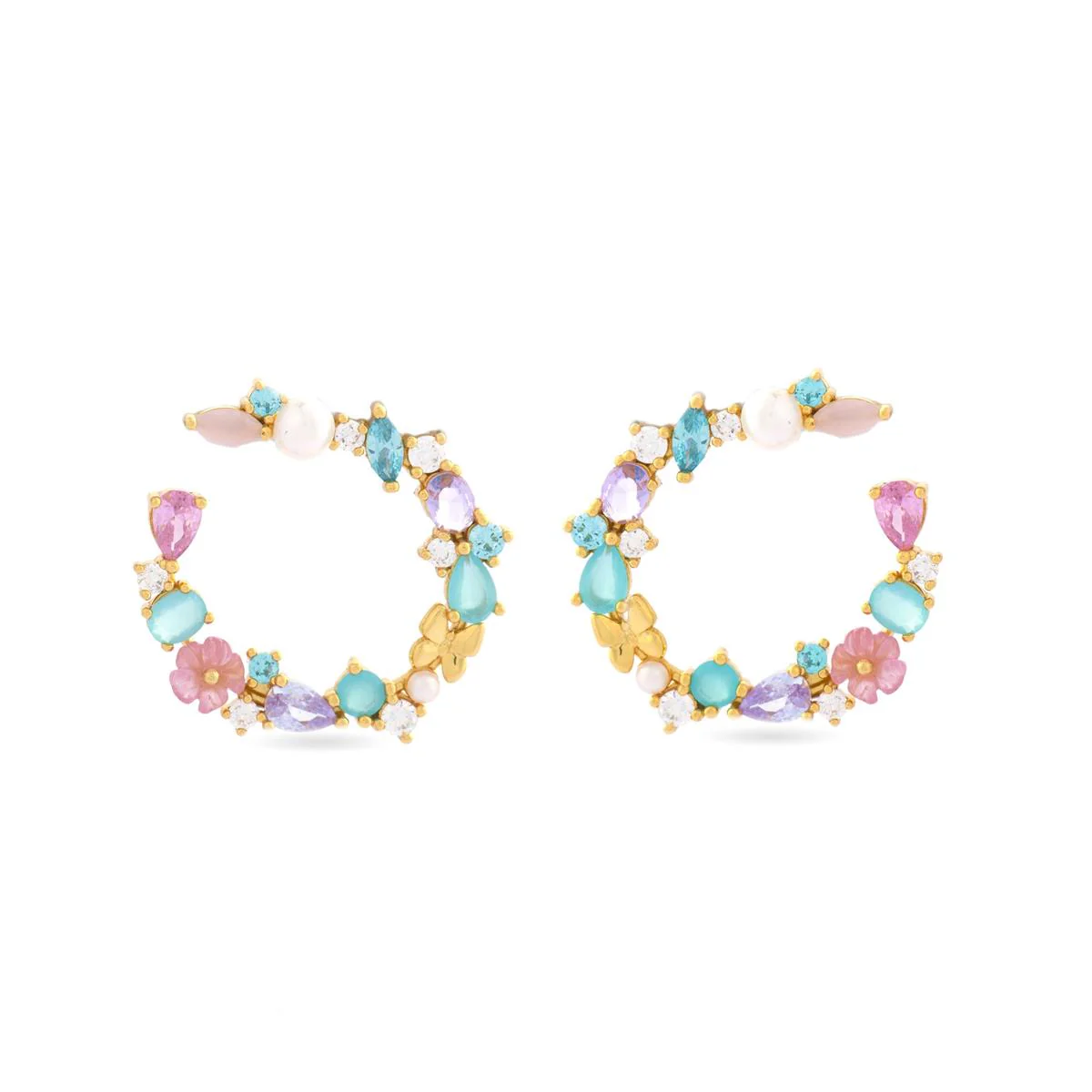 Pendientes Oshu Plata De Ley 925 - Oshu MULTICOLOR