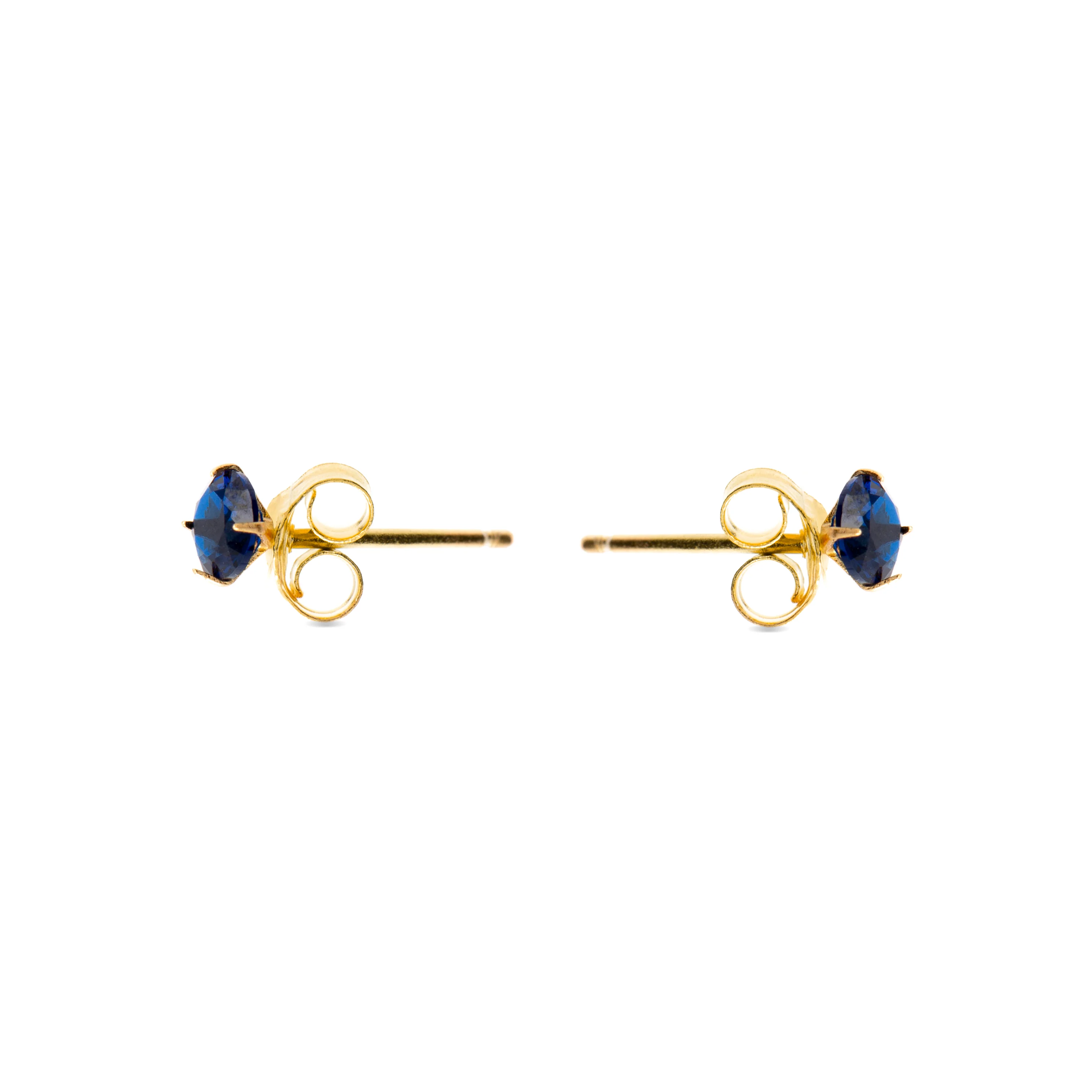 Pendientes de Plata de Ley 925 con Cuarzo Hidrotermal Topacio Azul acabados en oro amarillo 18K - Otieno - Image 3