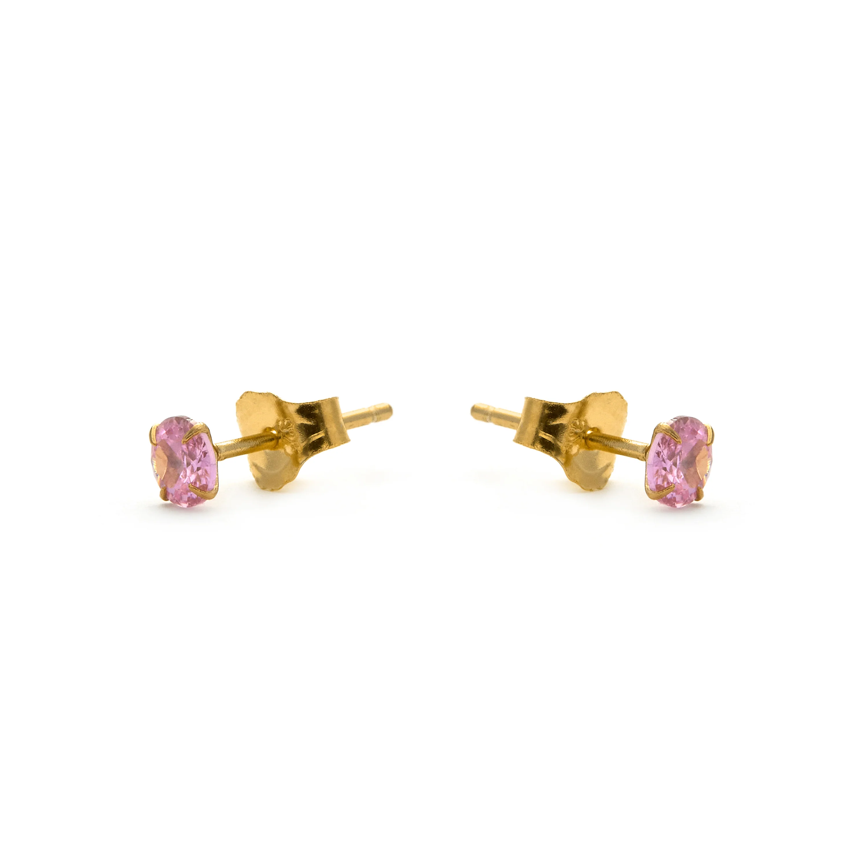 Pendientes de Plata de Ley 925 con Circonita Amatista acabados en oro amarillo 18K - Otieno - Image 3