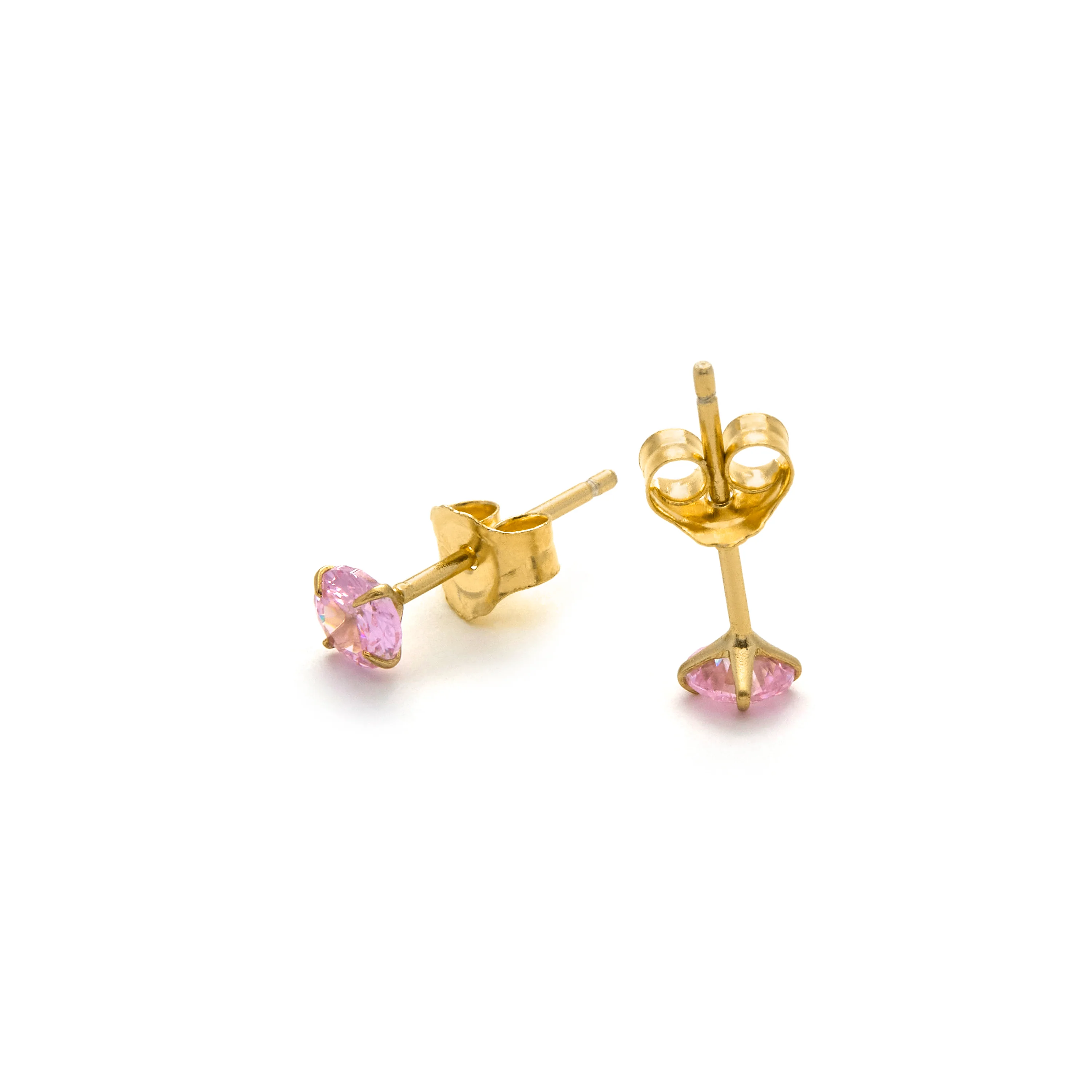 Pendientes de Plata de Ley 925 con Circonita Amatista acabados en oro amarillo 18K - Otieno - Image 5