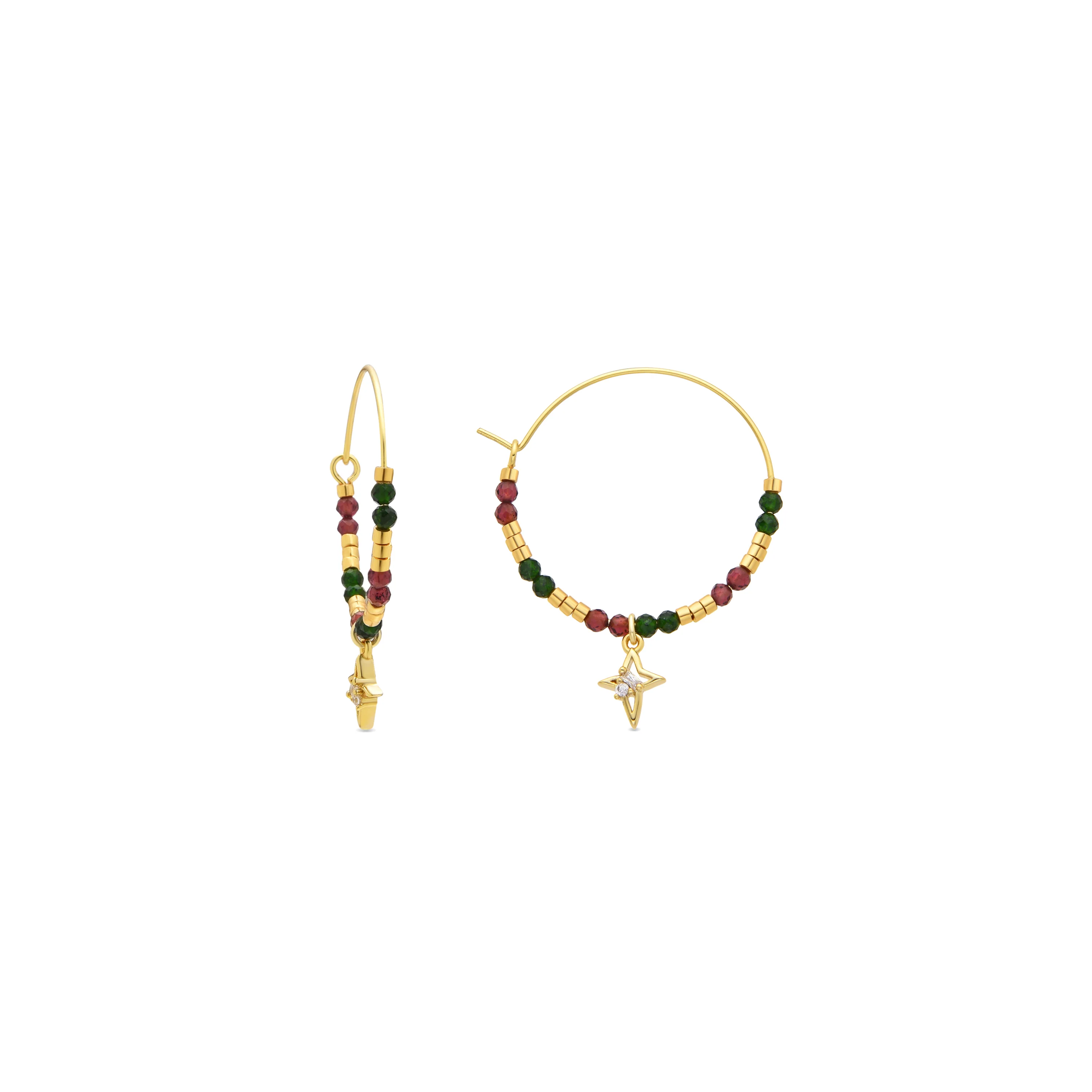 Pendientes de Plata de Ley 925 y Circonita Brillante acabado oro 18k - Paila