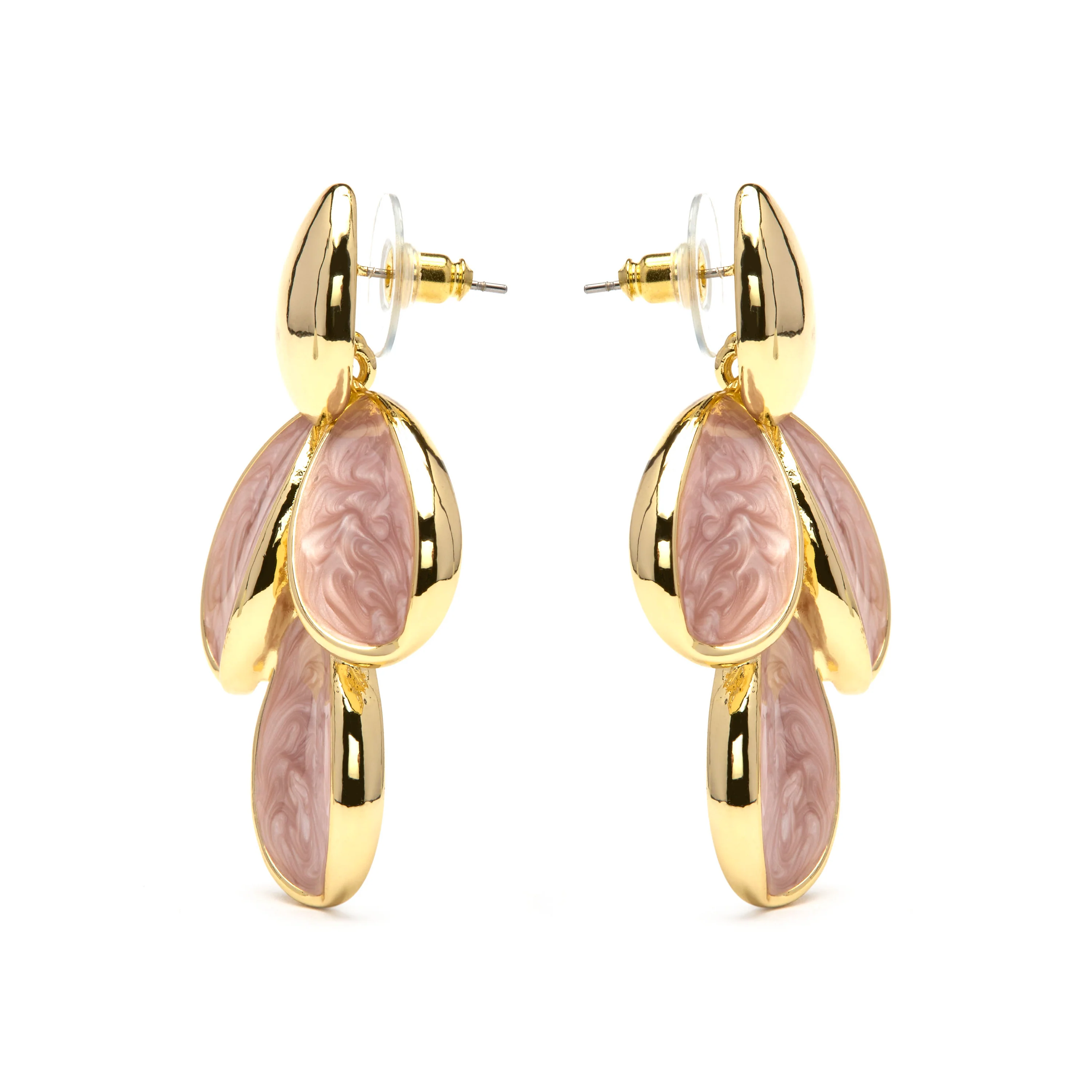 Pendientes de Lacado Rosa acabado en oro amarillo 18k - Pasba - Image 3