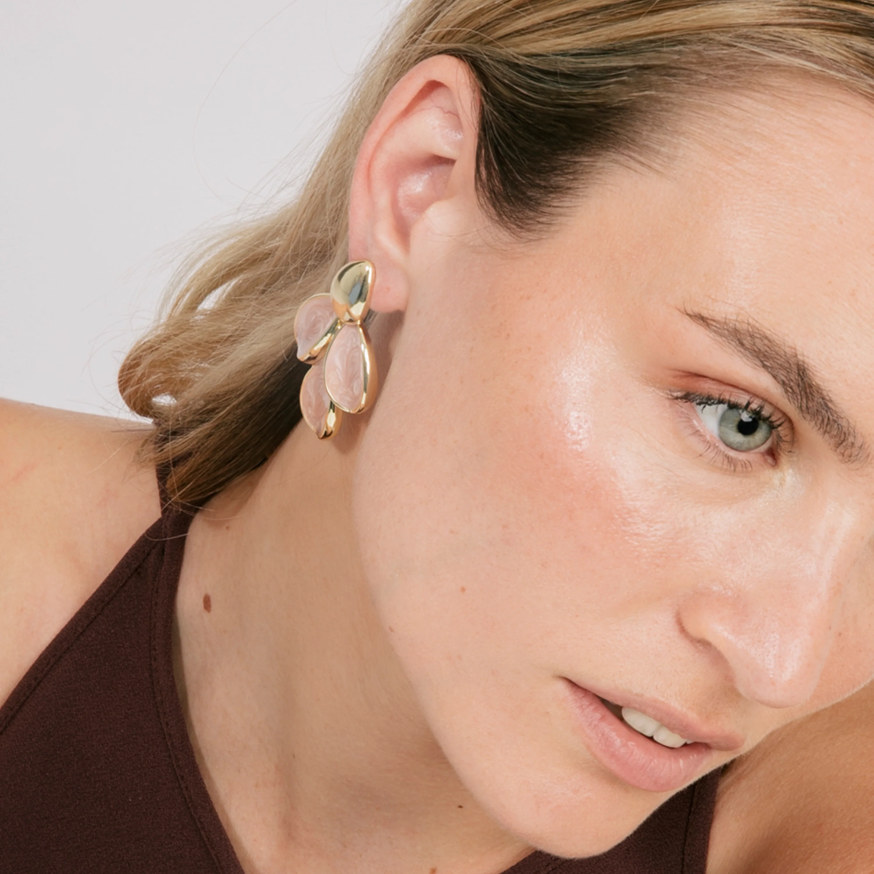 Pendientes de Lacado Rosa acabado en oro amarillo 18k - Pasba - Image 4