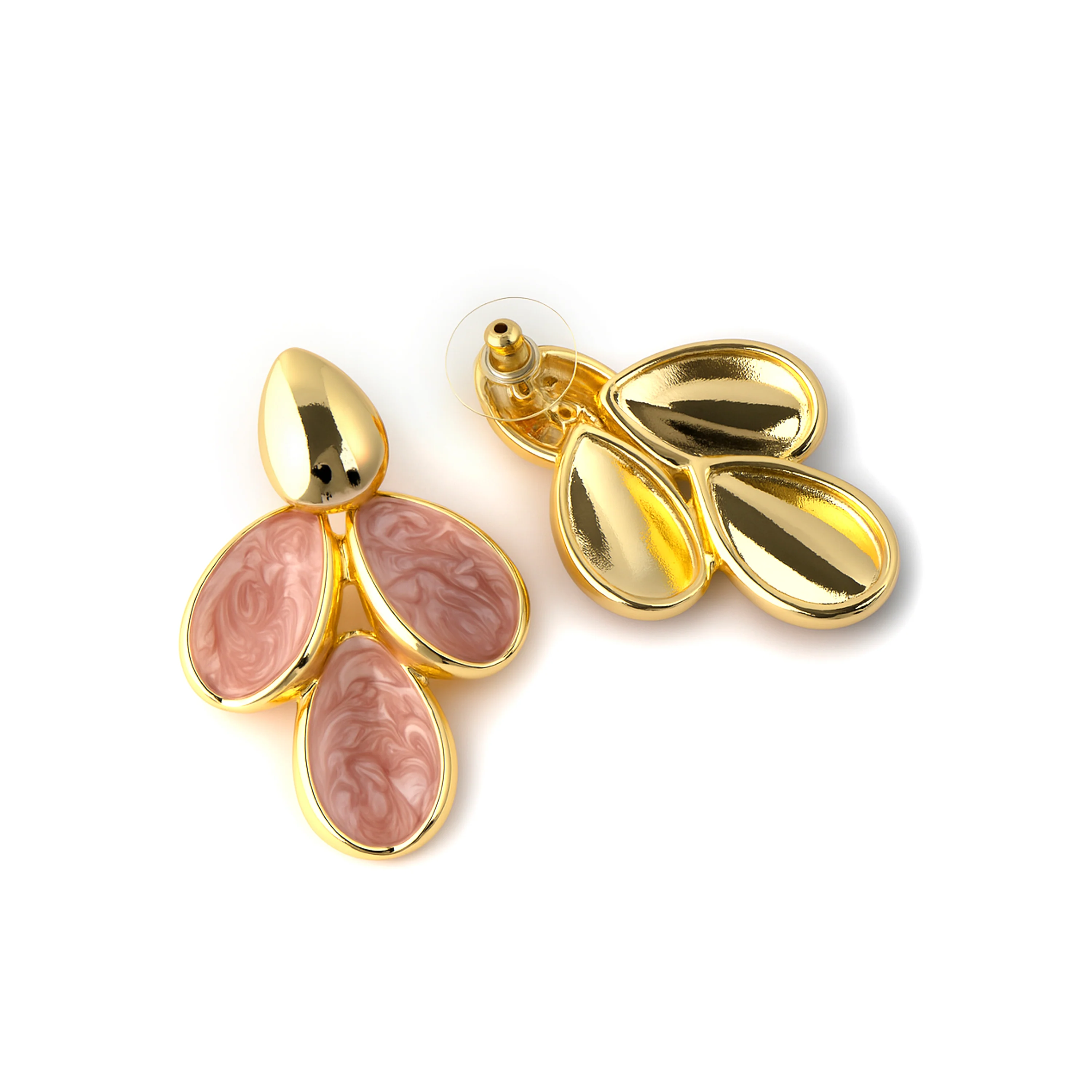 Pendientes de Lacado Rosa acabado en oro amarillo 18k - Pasba - Image 5