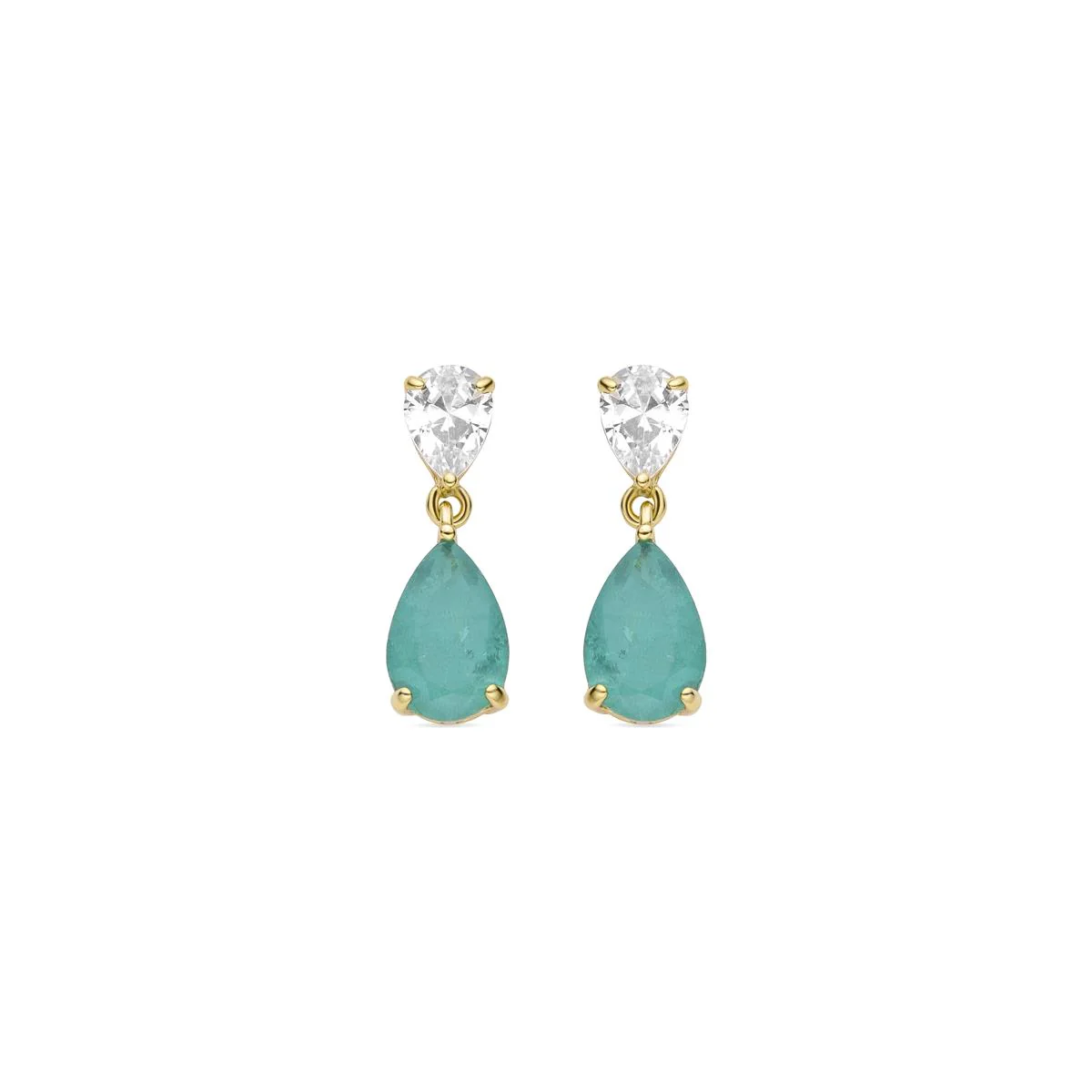 Pendientes Phyba Plata De Ley 925 - Phyba VERDE