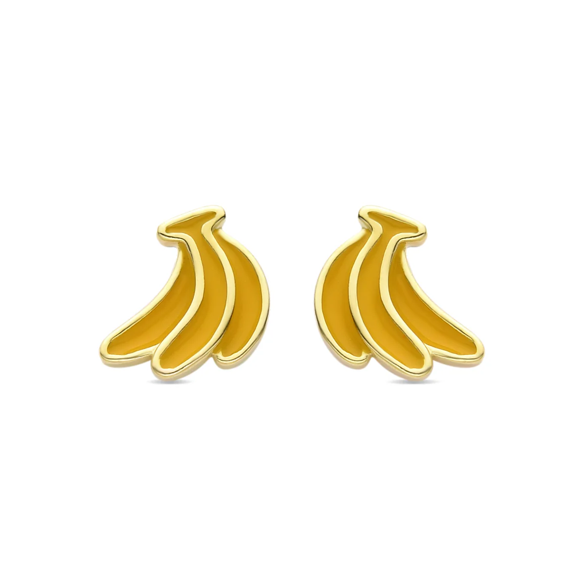 Pendientes Plátano Plata de Ley 925 - Plátano AMARILLO