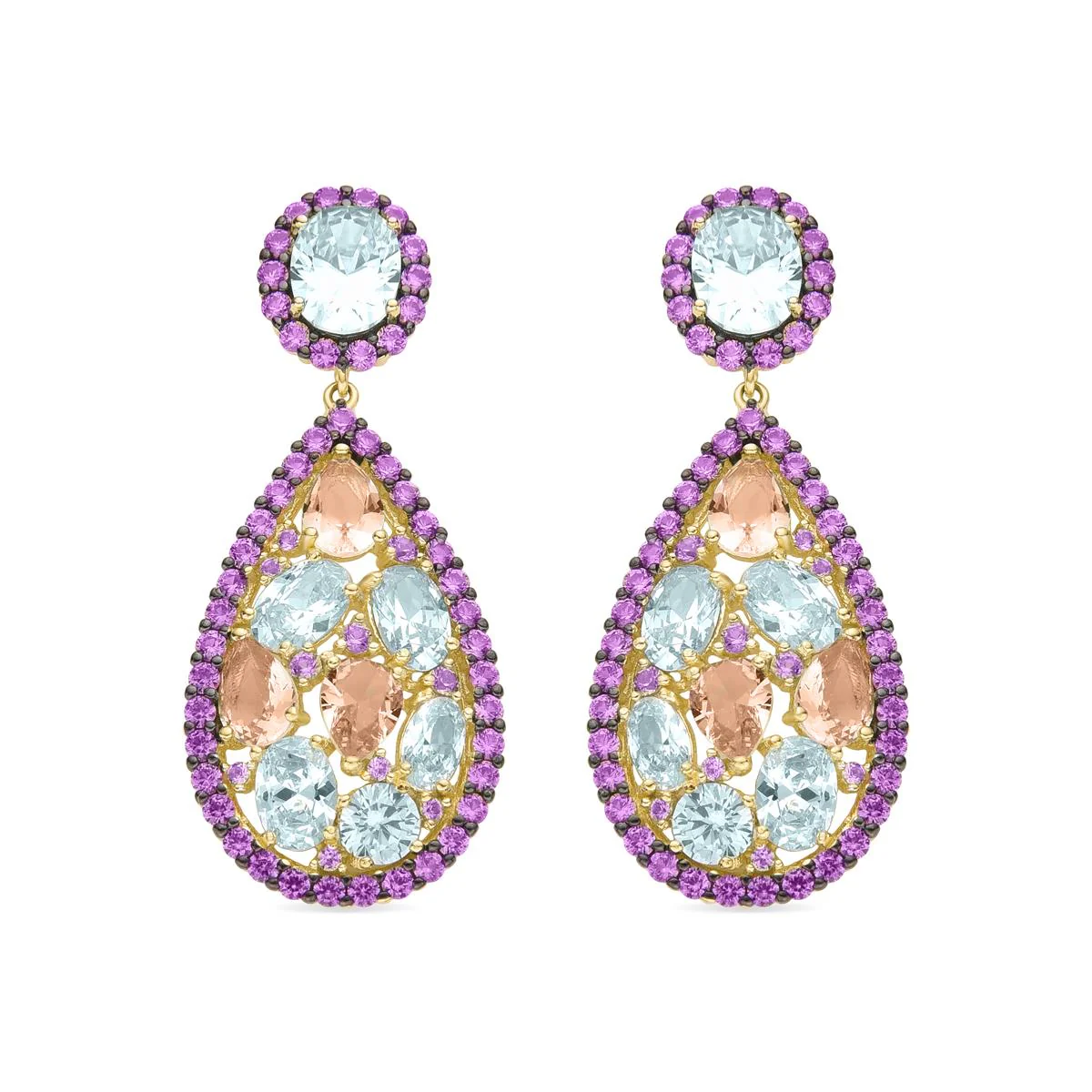 Pendientes Quinter Plata De Ley 925 - Quinter MULTICOLOR