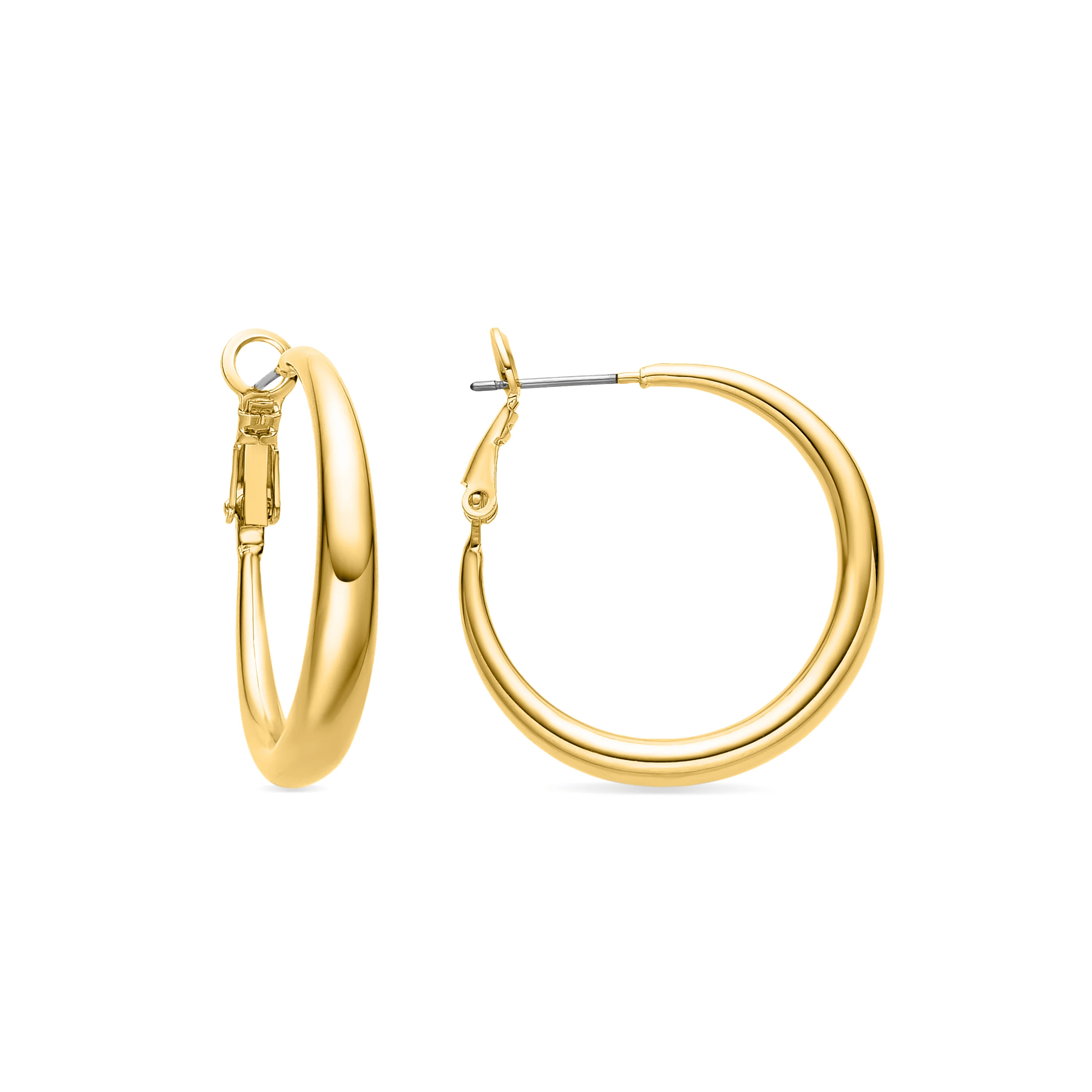 Pendientes de 28mm de diámetro acabado Oro Amarillo de 18k - Qupa