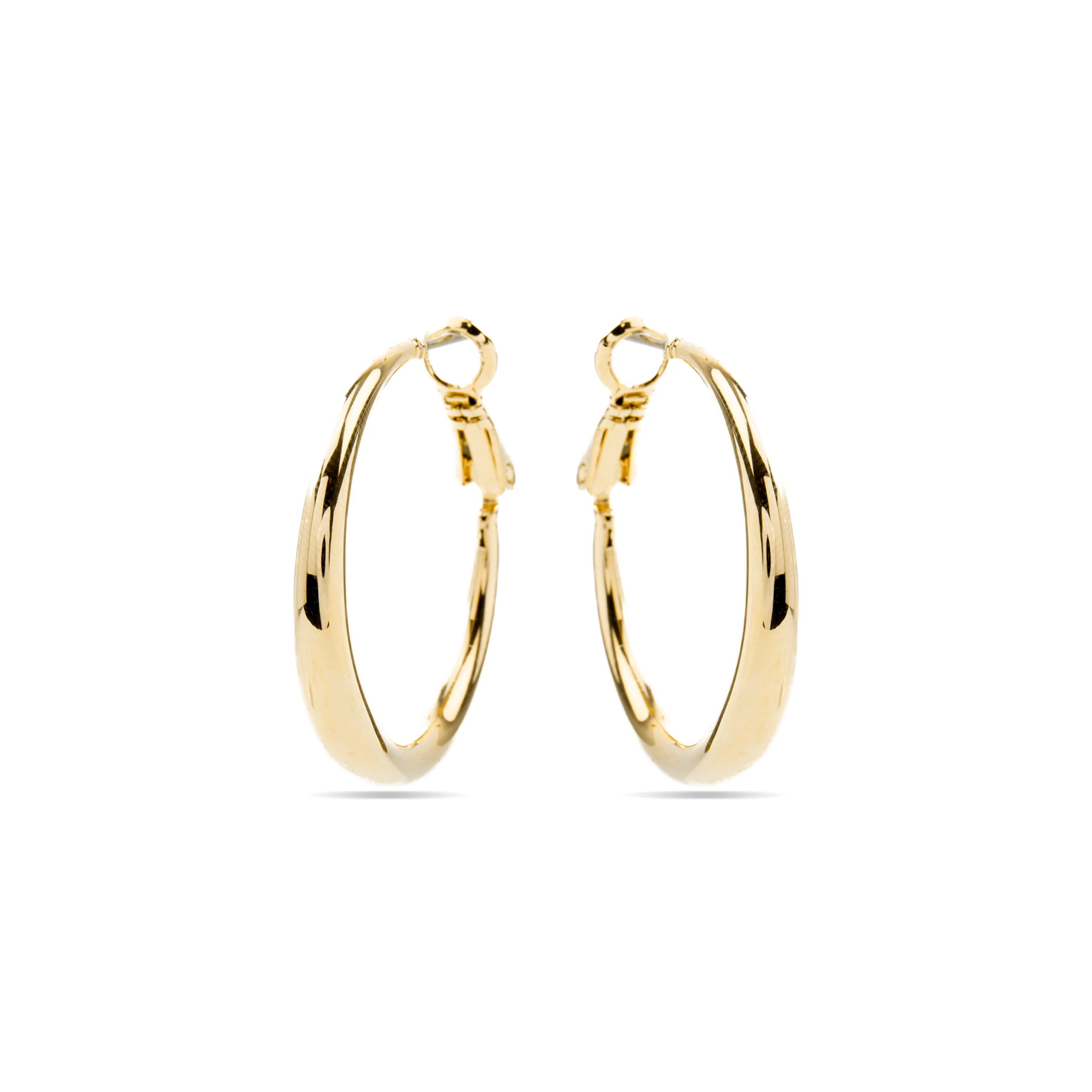 Pendientes de 28mm de diámetro acabado Oro Amarillo de 18k - Qupa - Image 3