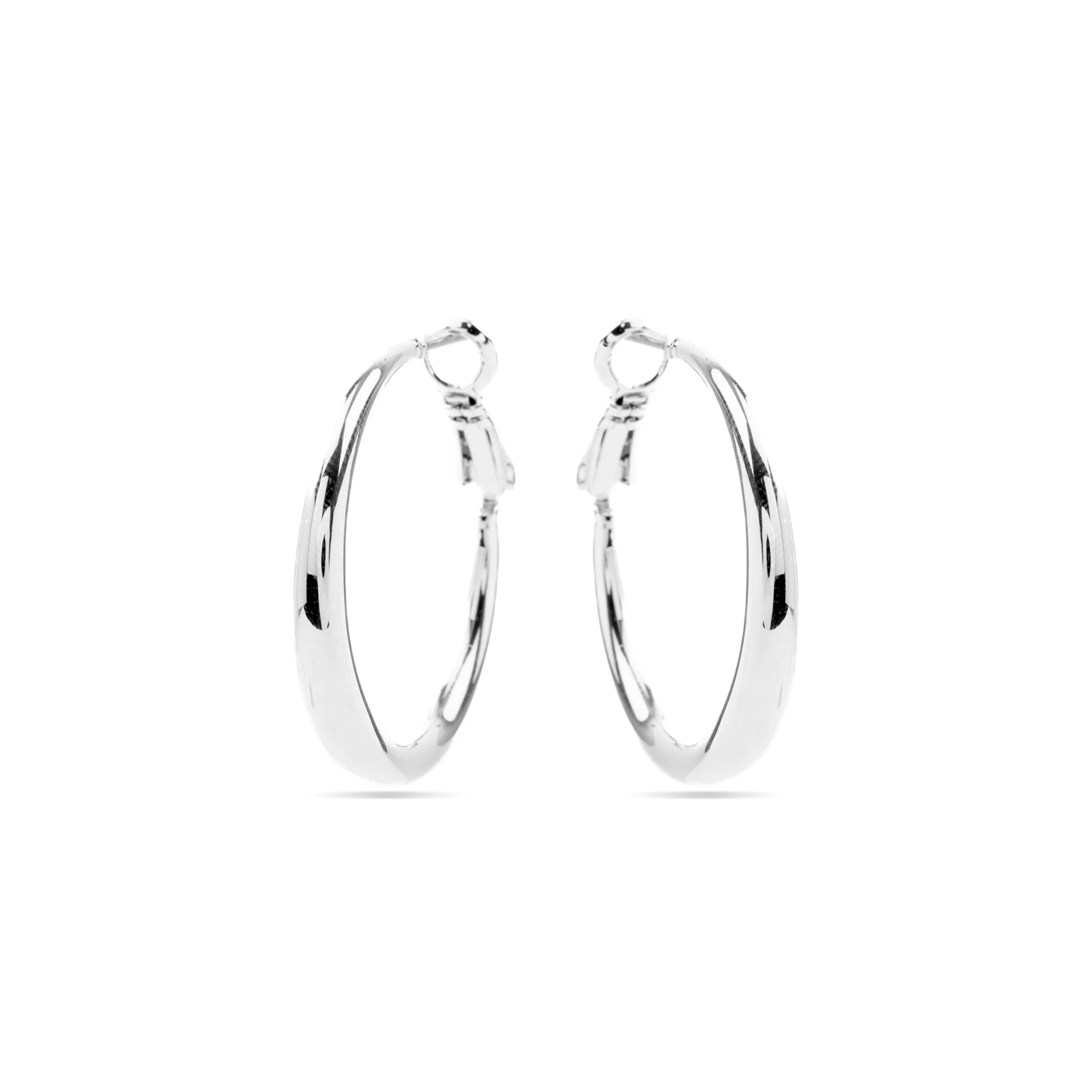 Pendientes de 28mm de diámetro acabados en rodio - Qupa - Image 3